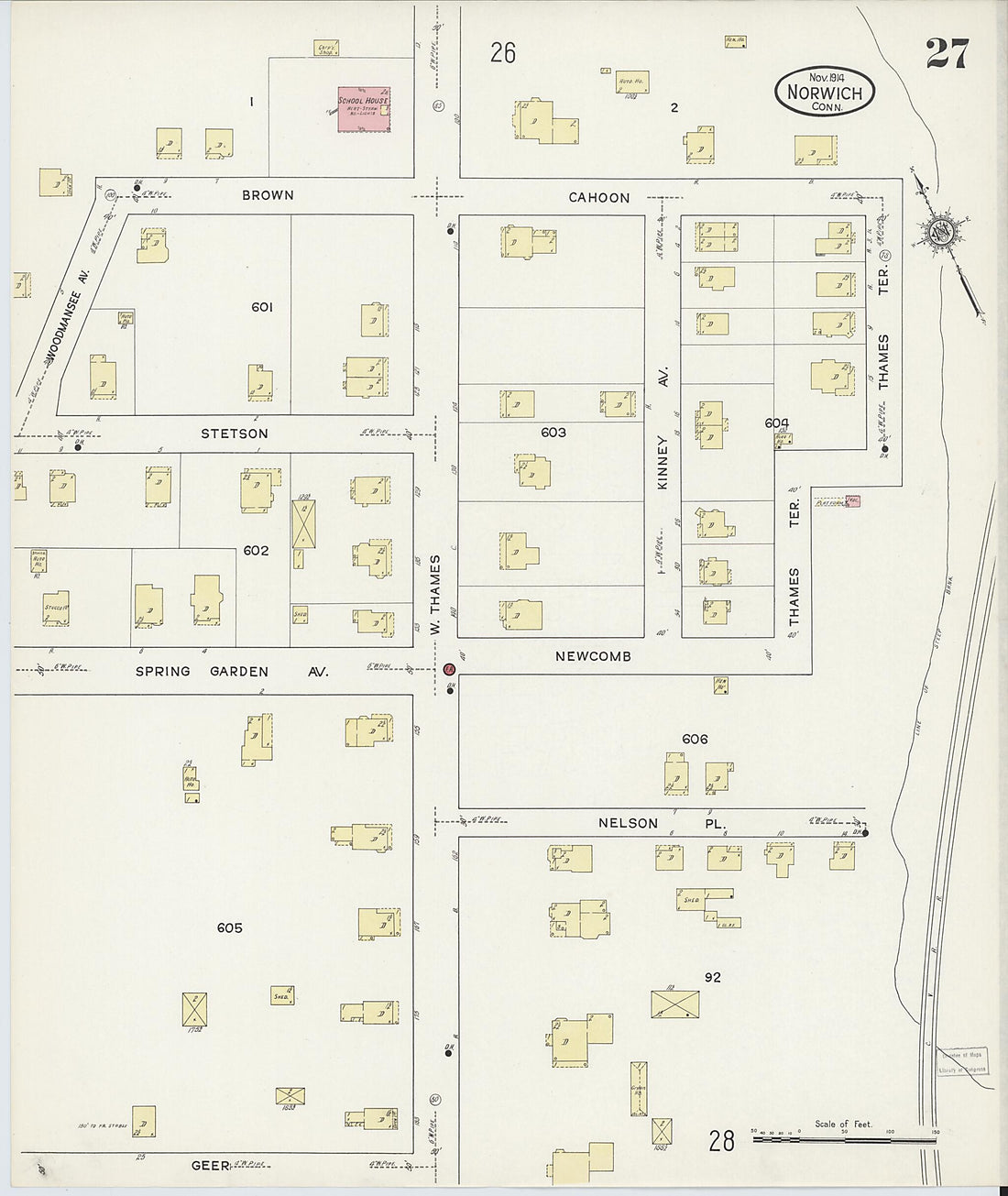 This old map of Norwich, New London County, Connecticut was created by Sanborn Map Company in 1914