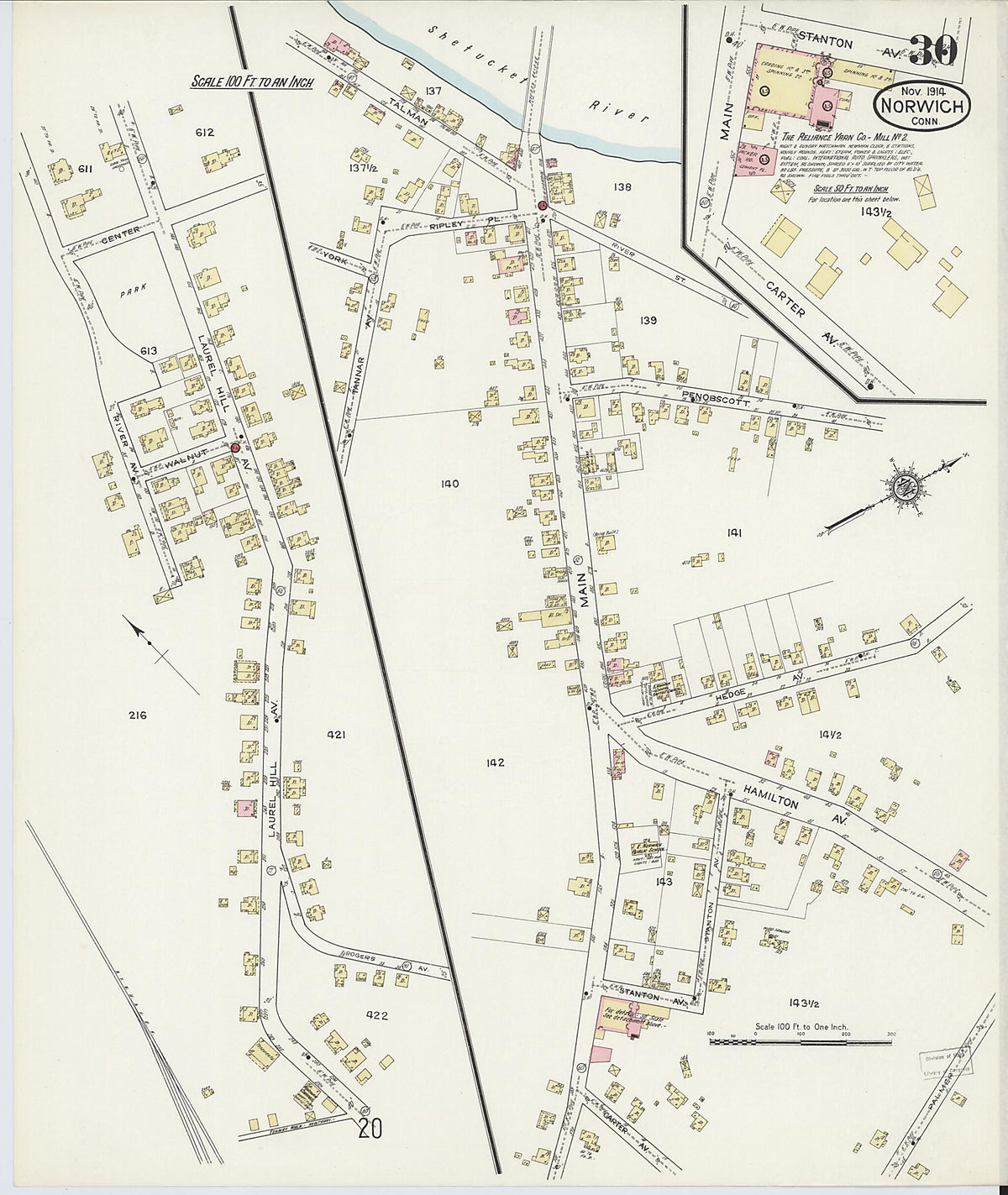 Norwich, New London County, Connecticut 1914 (Sheet 30 of 33) by Relic Map Company