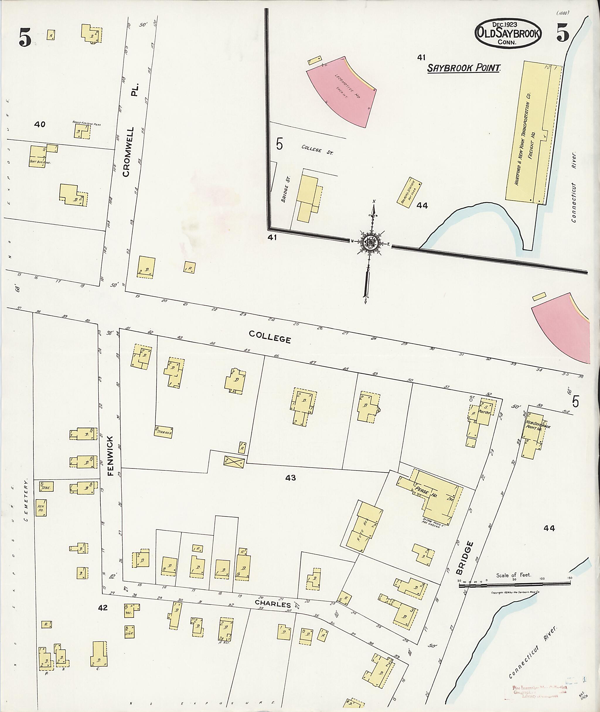 This old map of Saybrook Point, Middlesex County, Connecticut was created by Sanborn Map Company in 1923
