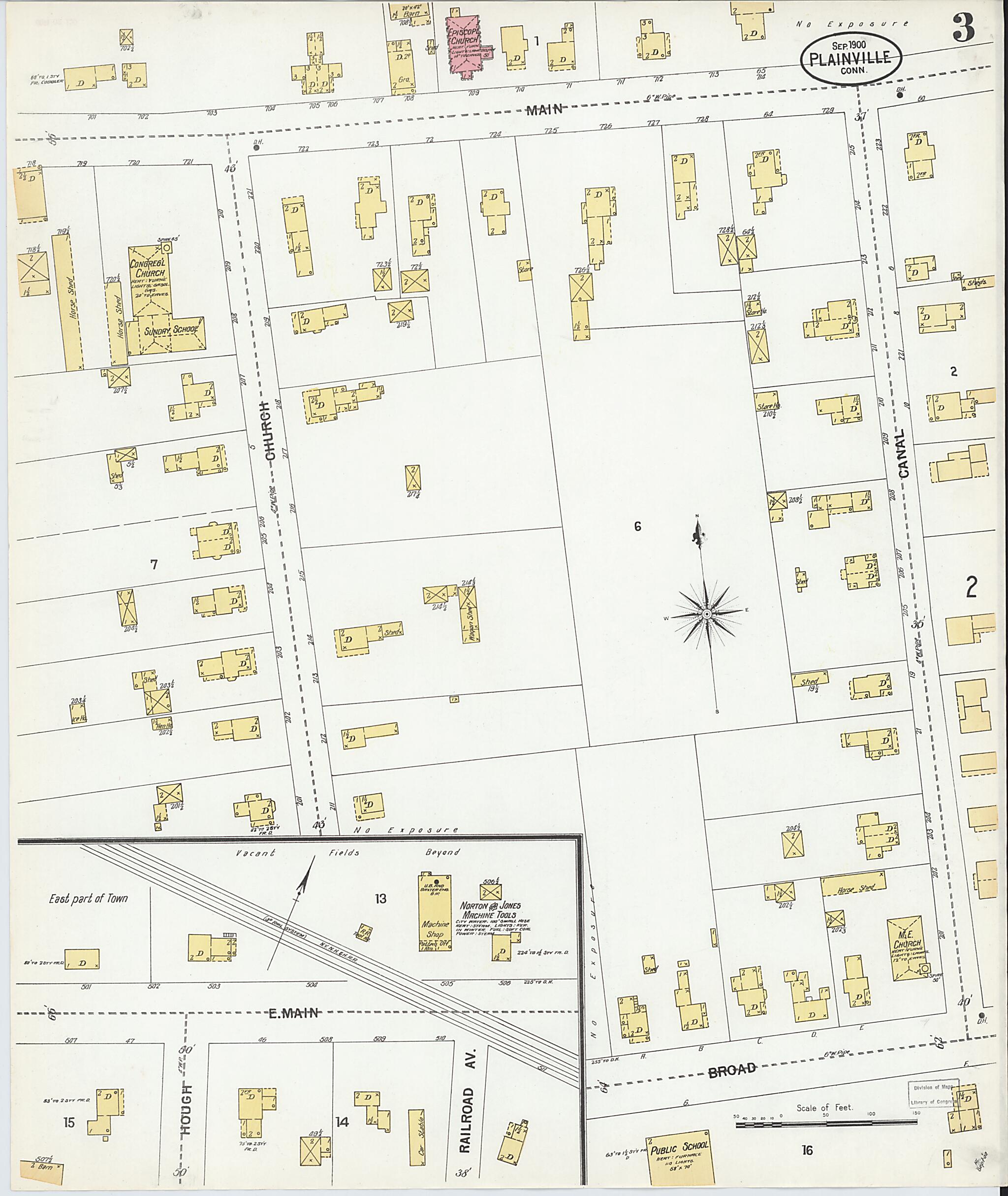 Plainville, Hartford County, Connecticut 1900 (Sheet 3 of 4) by Relic Map Company