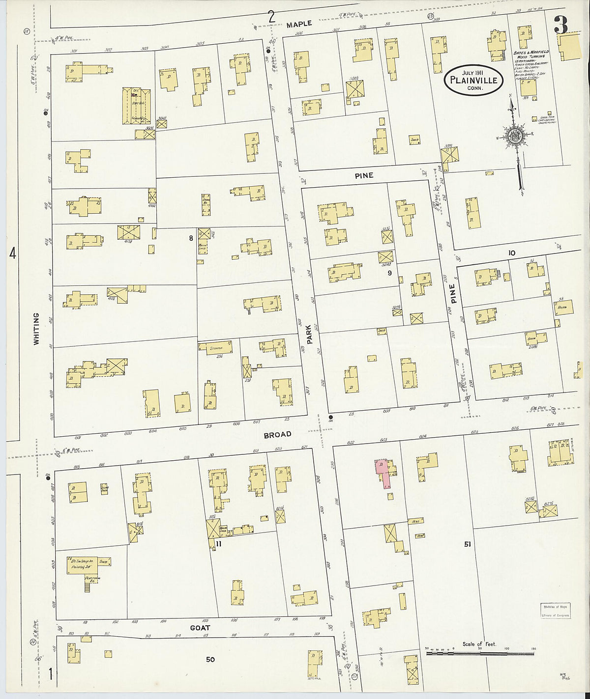 Plainville, Hartford County, Connecticut 1911 (Sheet 3 of 6) by Relic Map Company
