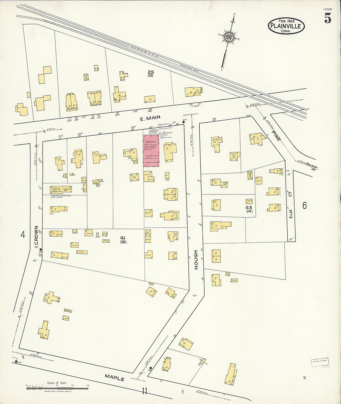This old map of Plainville, Hartford County, Connecticut was created by Sanborn Map Company in 1922