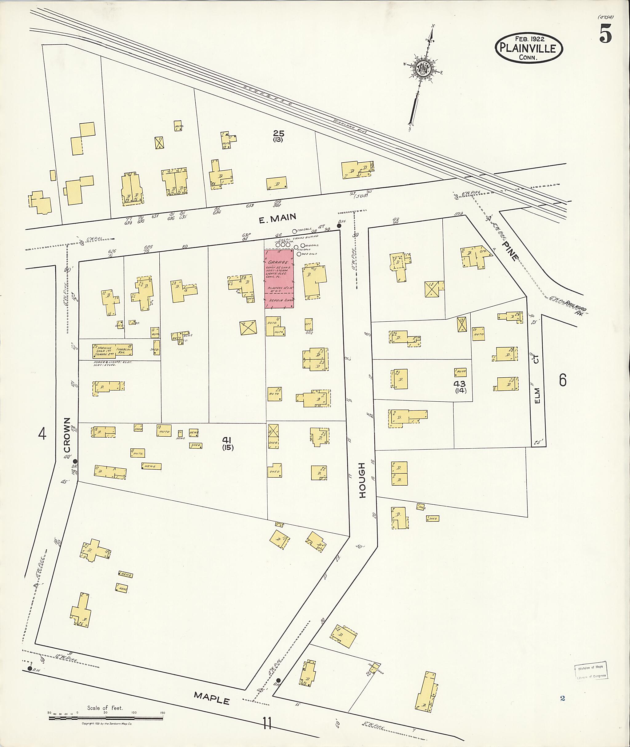 Plainville, Hartford County, Connecticut 1922 (Sheet 5 of 12) by Relic Map Company