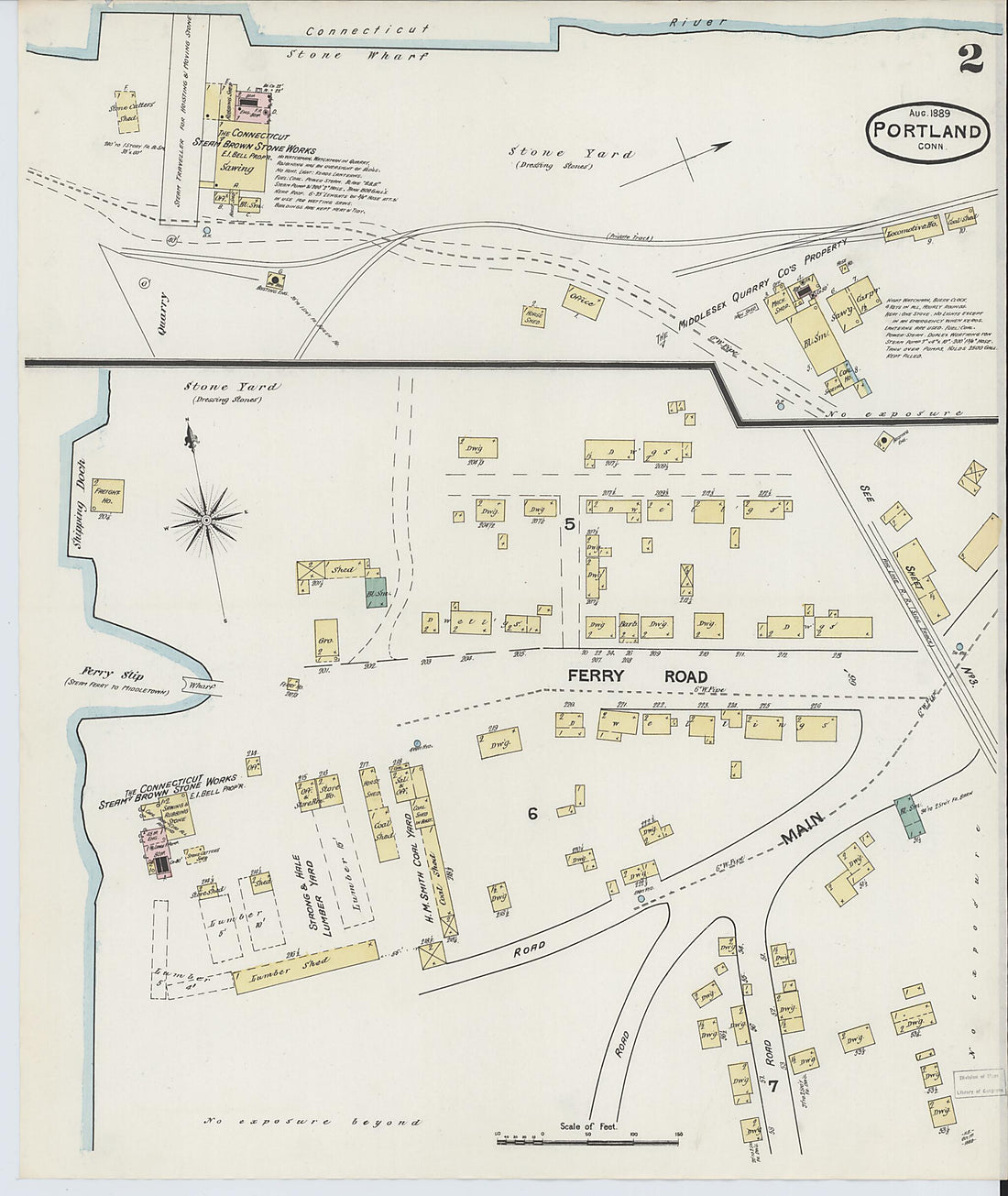 This old map of Portland, Middlesex County, Connecticut was created by Sanborn Map Company in 1889