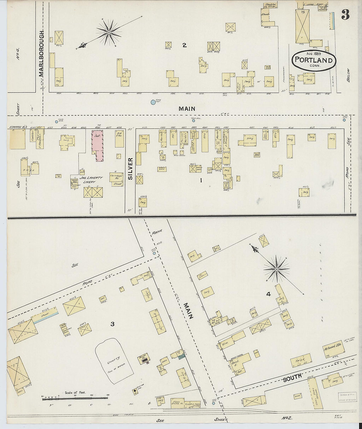 Portland, Middlesex County, Connecticut 1889 (Sheet 3 of 5) by Relic Map Company