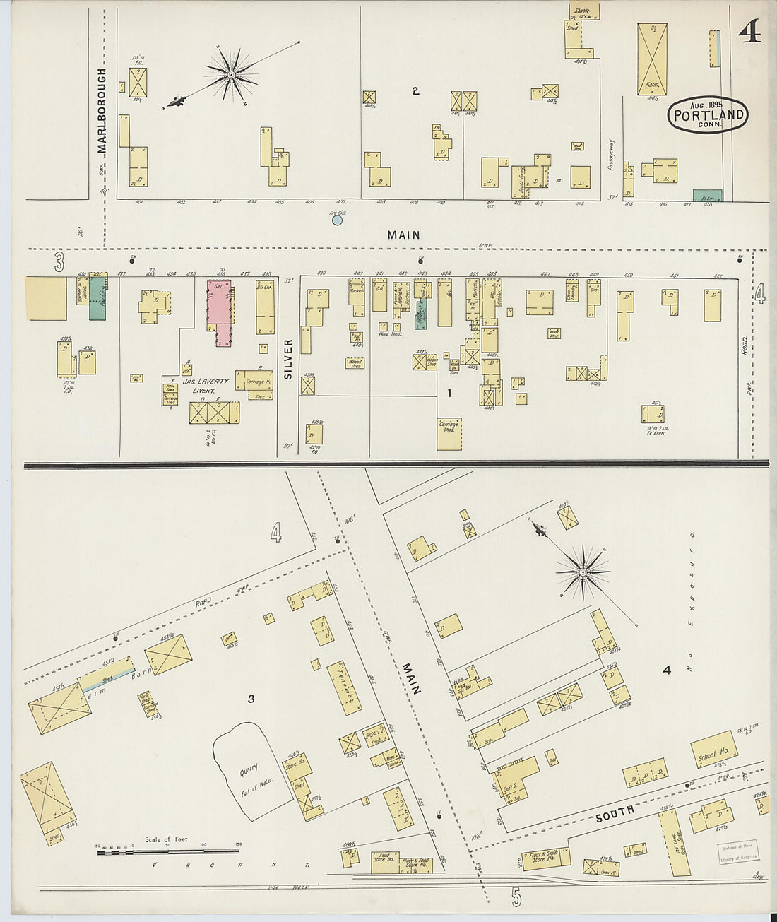 This old map of Portland, Middlesex County, Connecticut was created by Sanborn Map Company in 1895