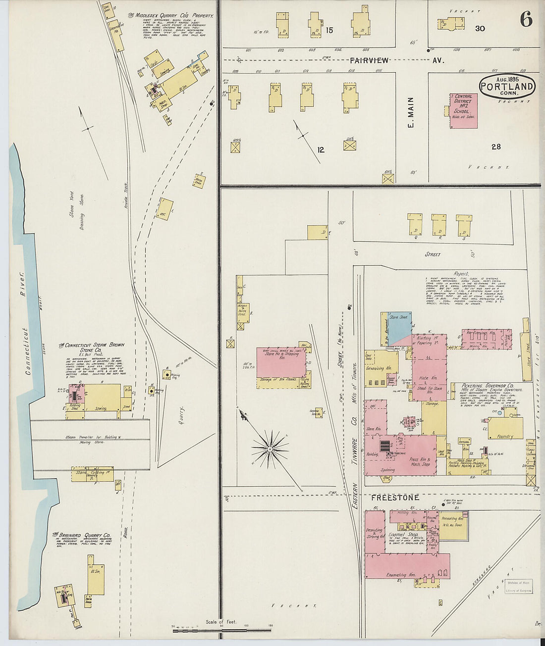 This old map of Portland, Middlesex County, Connecticut was created by Sanborn Map Company in 1895