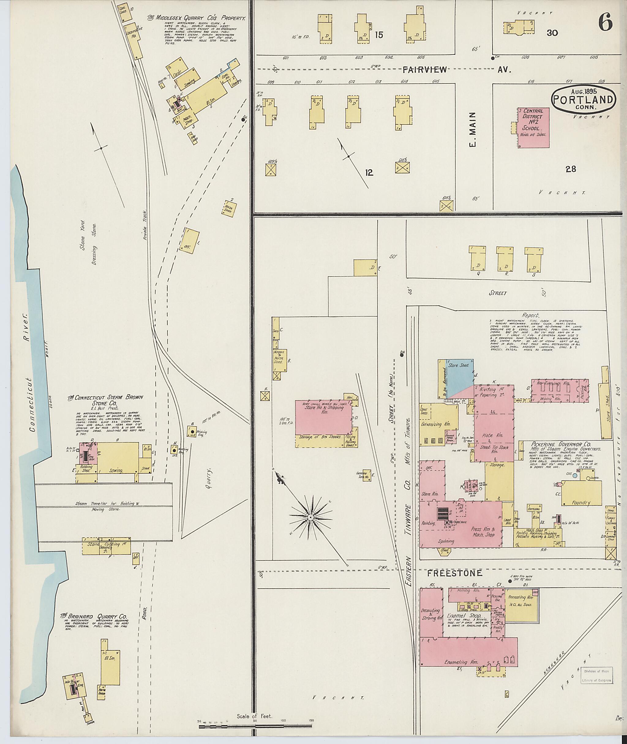 This old map of Portland, Middlesex County, Connecticut was created by Sanborn Map Company in 1895