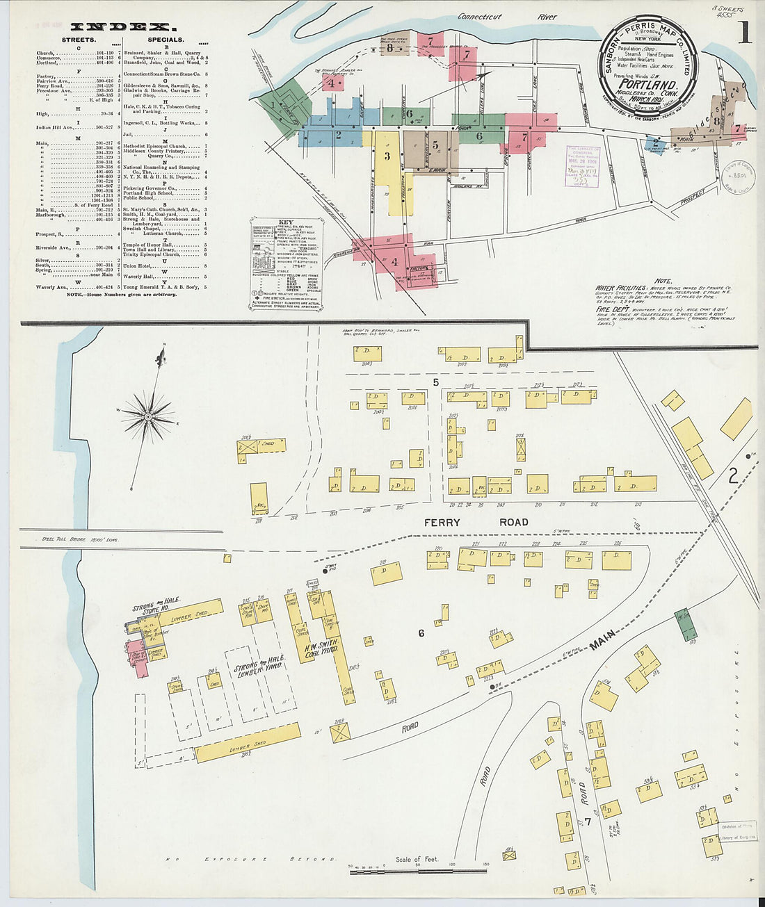 This old map of Portland, Middlesex County, Connecticut was created by Sanborn Map Company in 1901