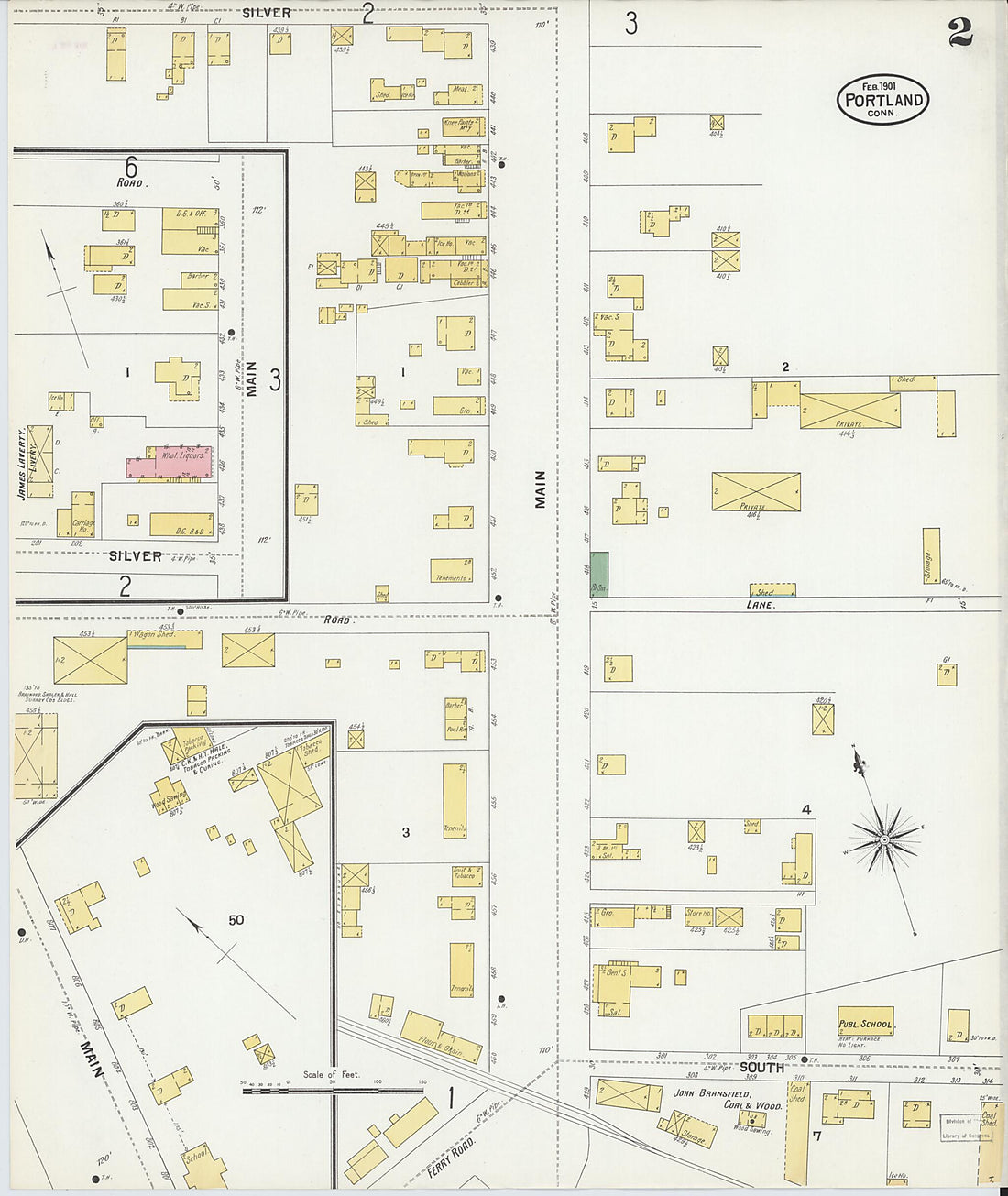 This old map of Portland, Middlesex County, Connecticut was created by Sanborn Map Company in 1901