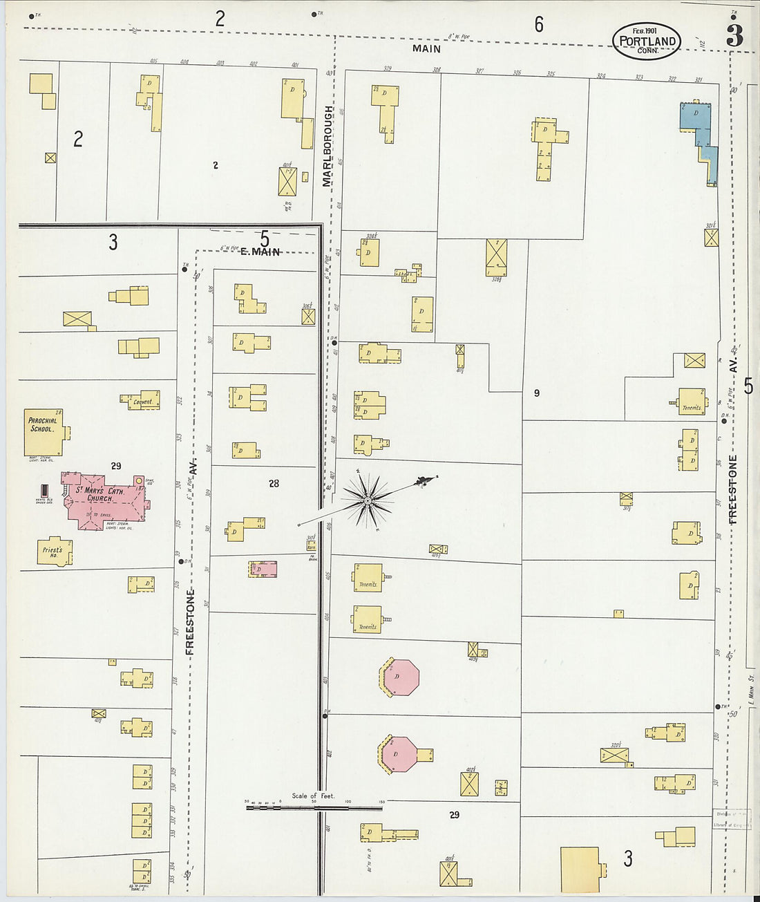 This old map of Portland, Middlesex County, Connecticut was created by Sanborn Map Company in 1901