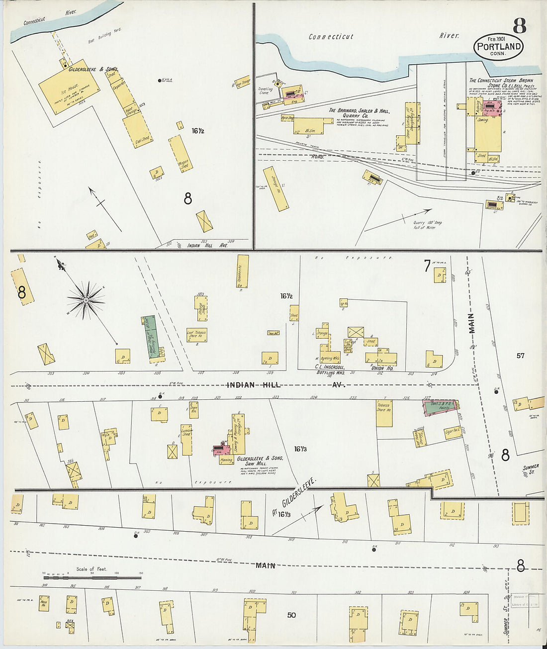 This old map of Portland, Middlesex County, Connecticut was created by Sanborn Map Company in 1901