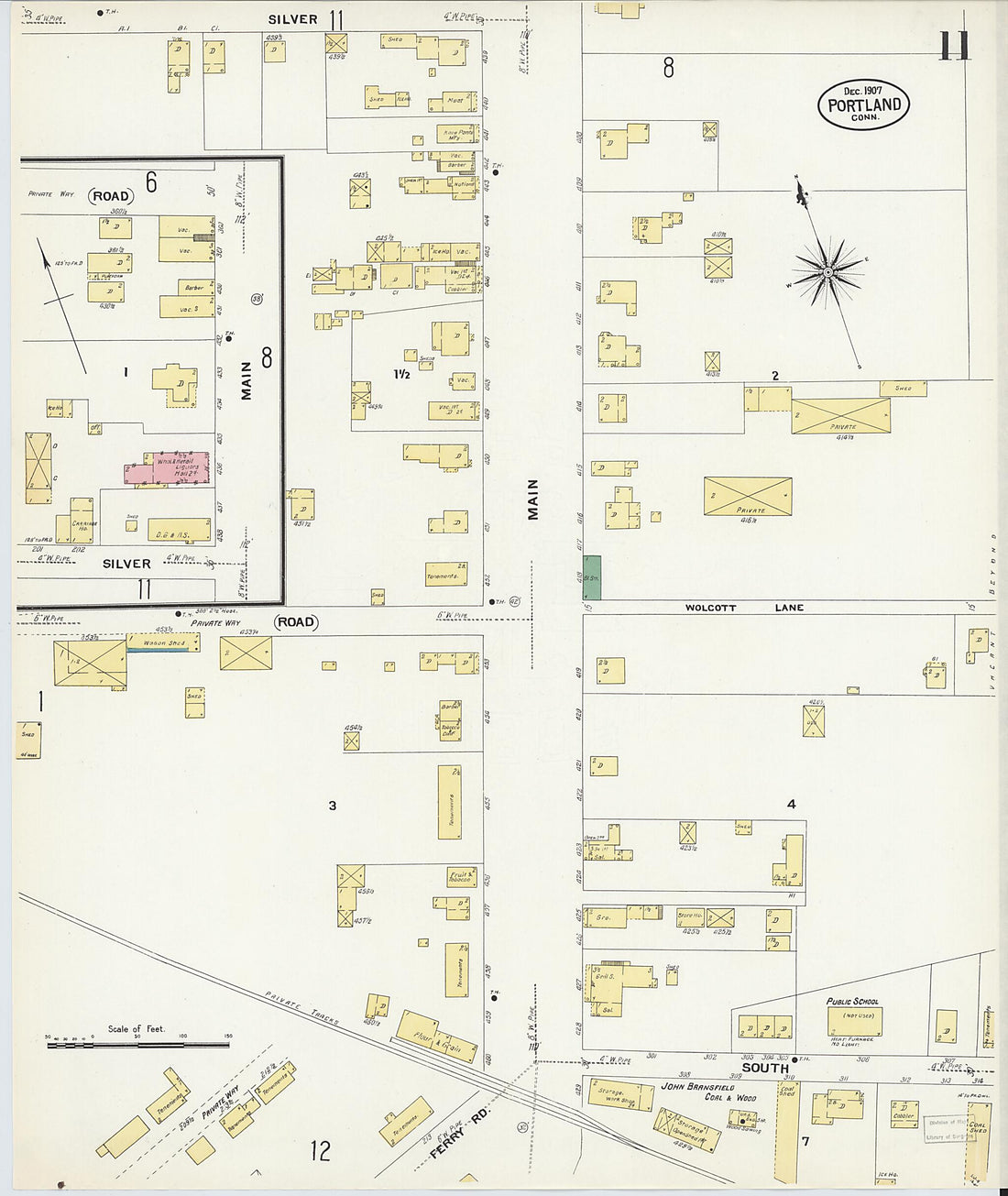 This old map of Portland, Middlesex County, Connecticut was created by Sanborn Map Company in 1907