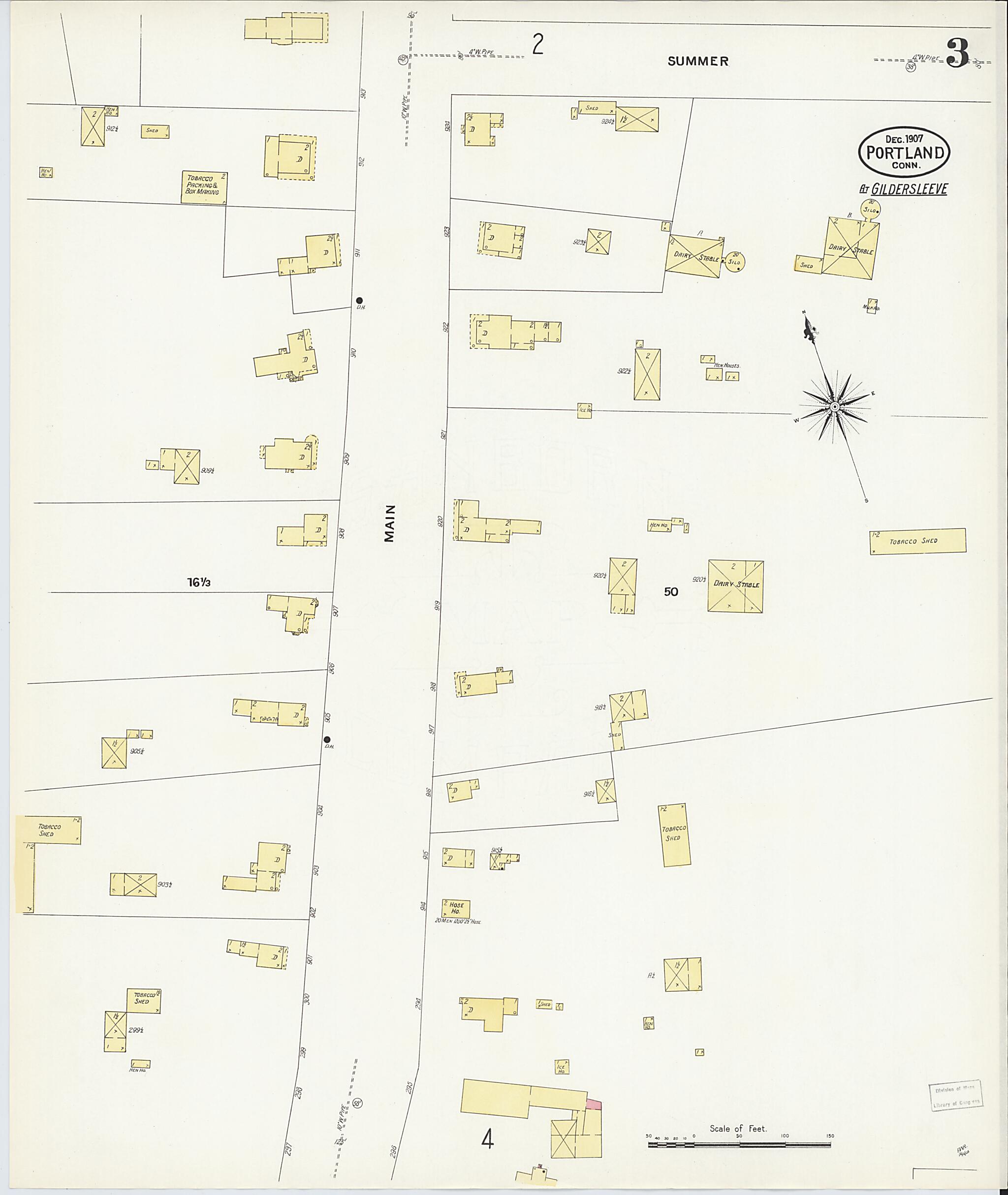 This old map of Portland, Middlesex County, Connecticut was created by Sanborn Map Company in 1907