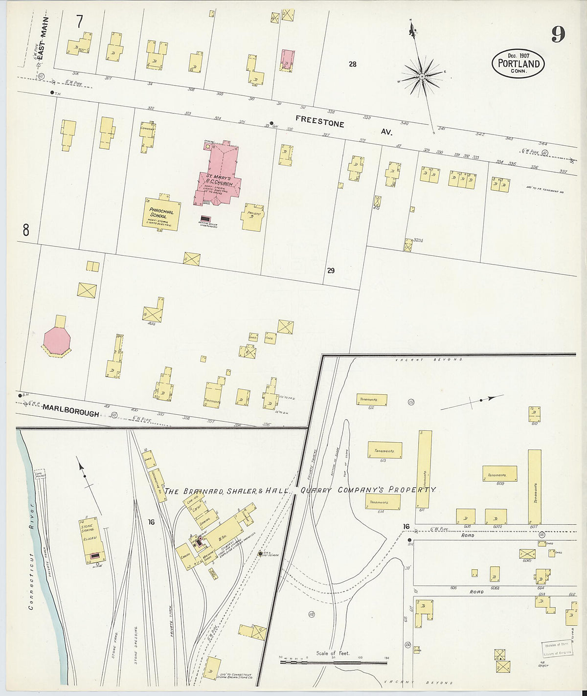 Portland, Middlesex County, Connecticut 1907 (Sheet 9 of 12) by Relic Map Company