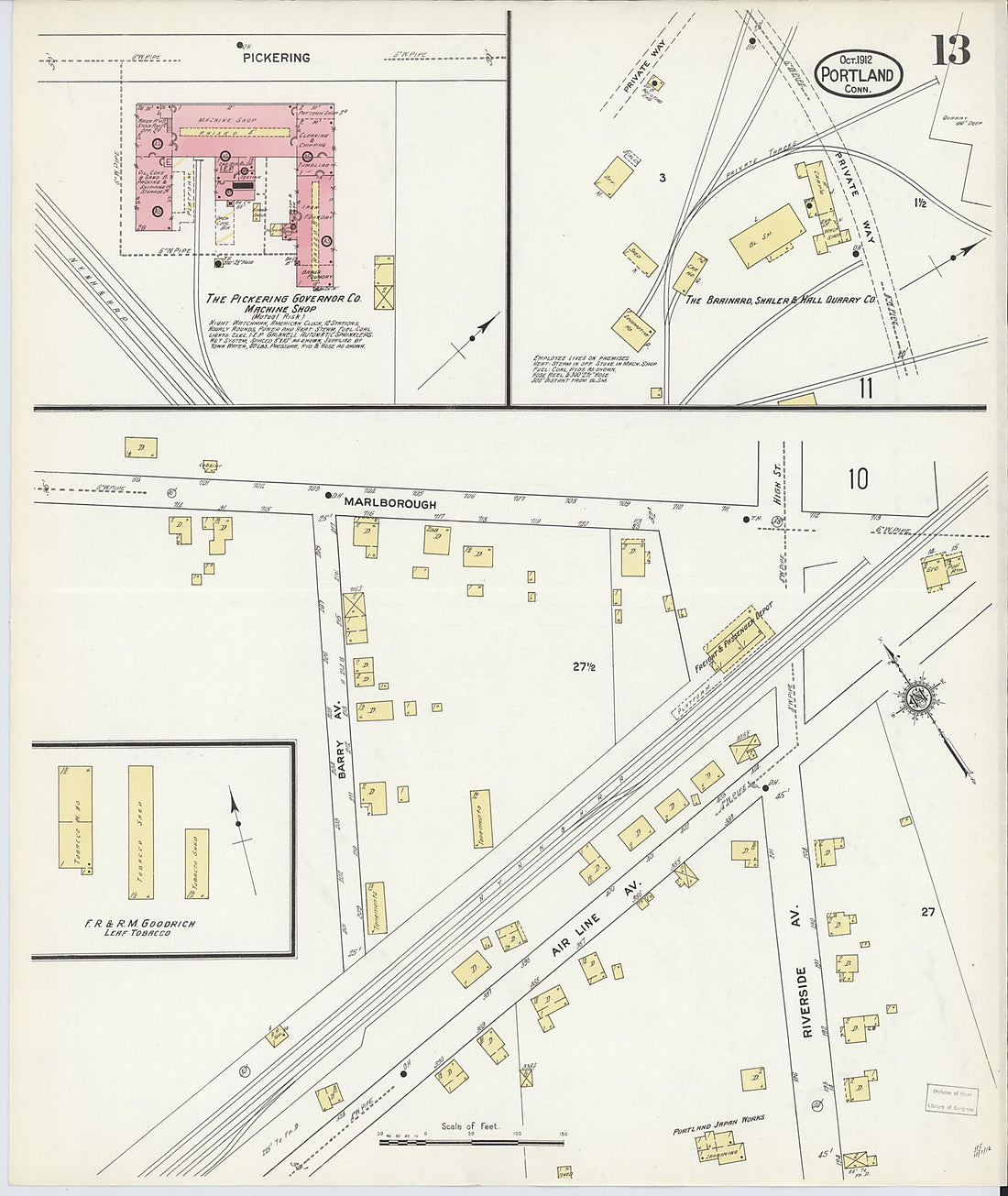 This old map of Portland, Middlesex County, Connecticut was created by Sanborn Map Company in 1912