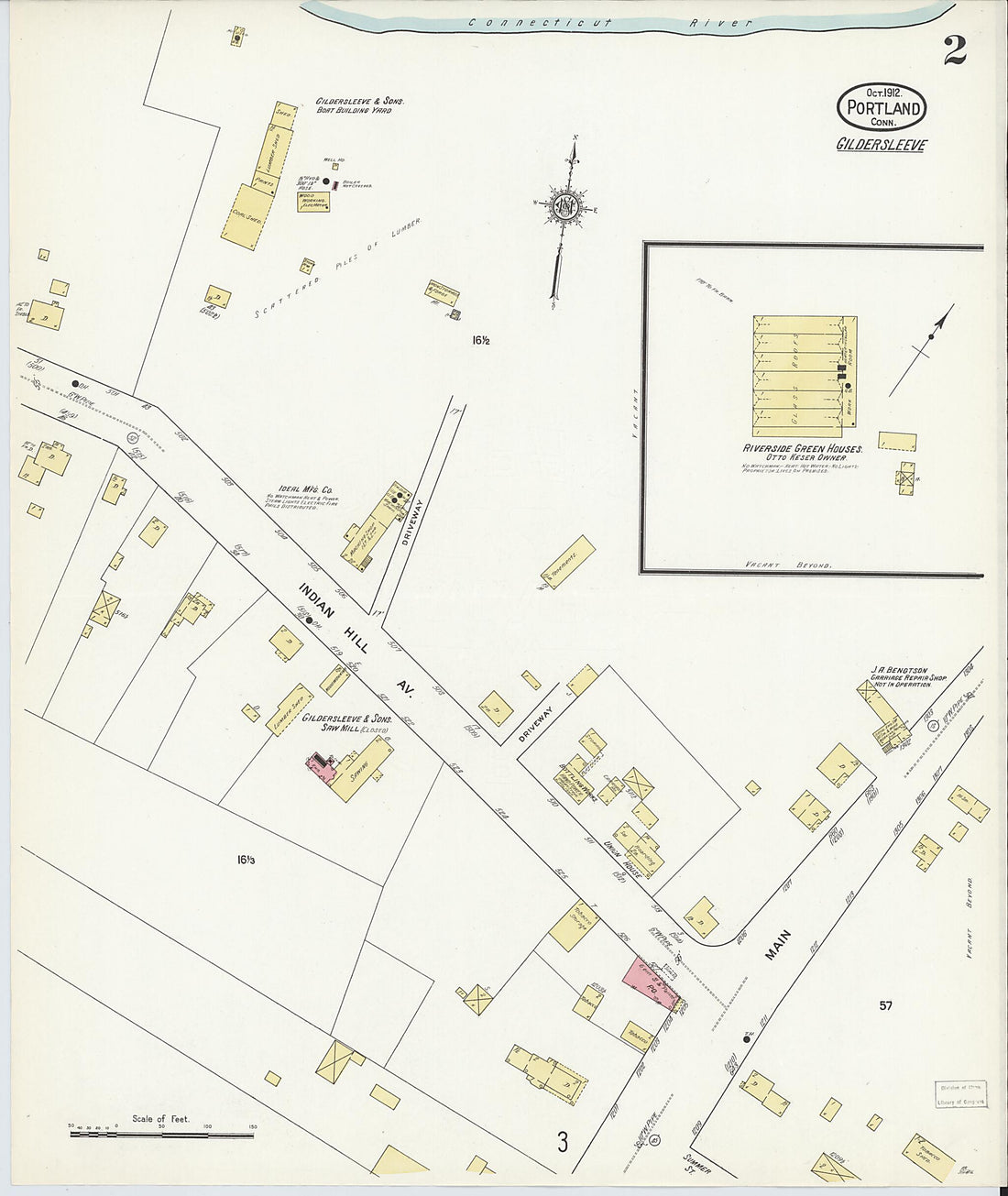 This old map of Portland, Middlesex County, Connecticut was created by Sanborn Map Company in 1912