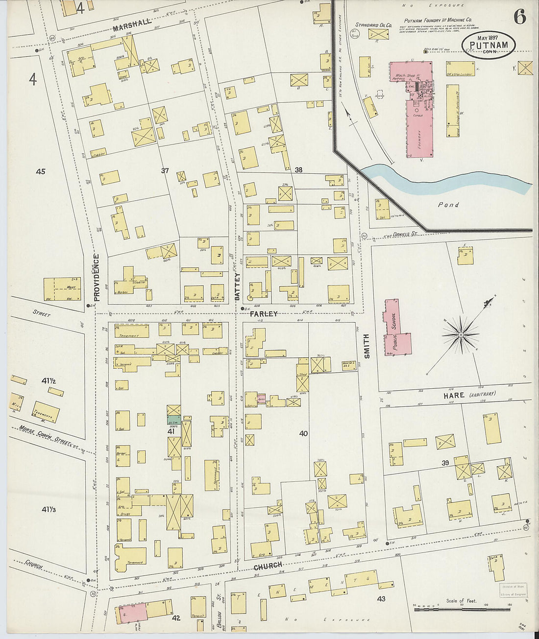 This old map of Putnam, Windham County, Connecticut was created by Sanborn Map Company in 1897