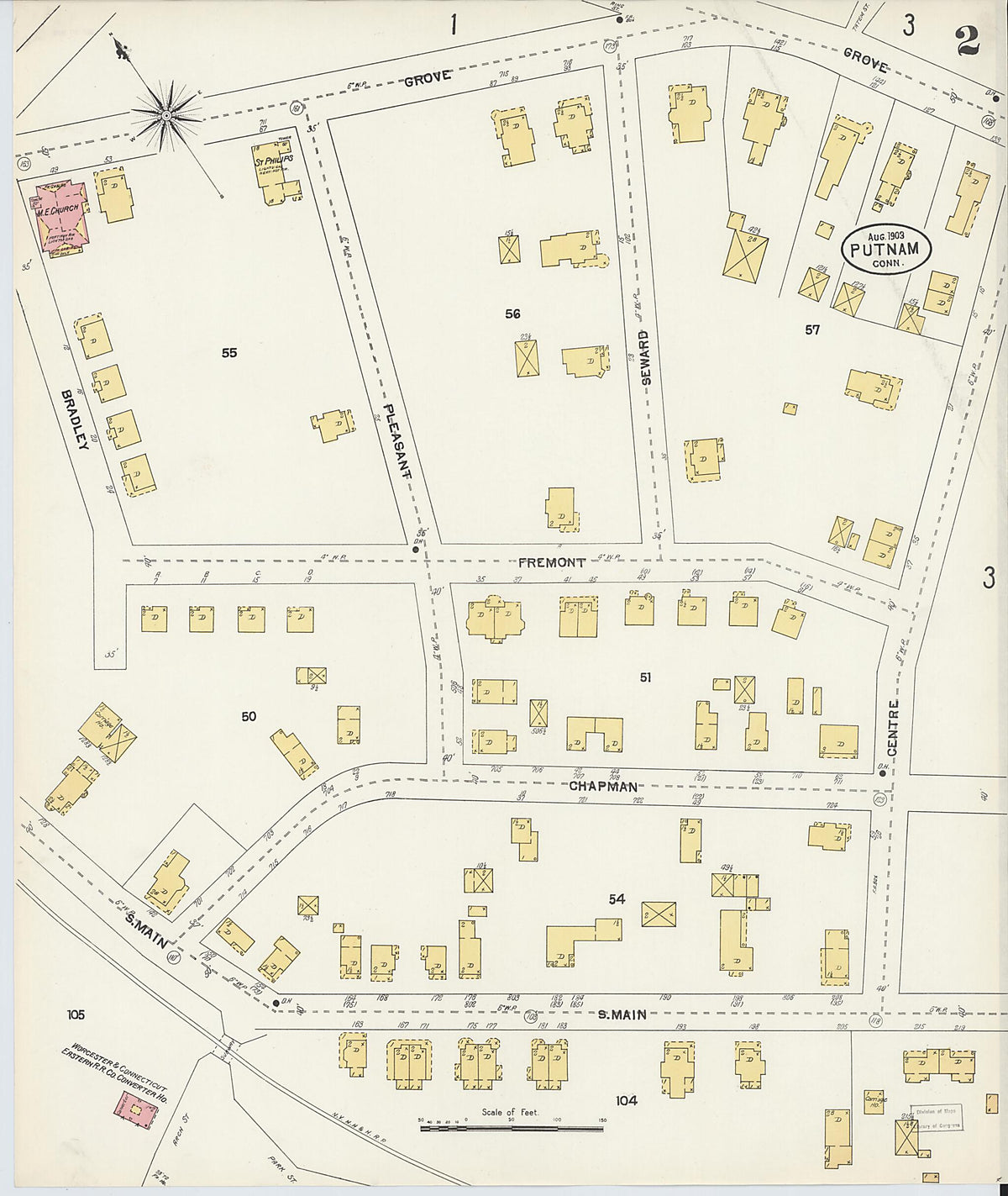 Putnam, Windham County, Connecticut 1903 (Sheet 2 of 10) by Relic Map Company