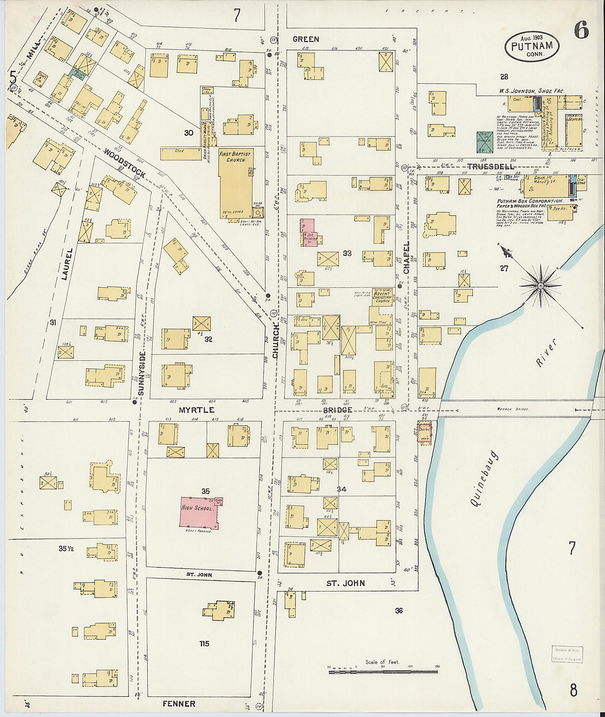 Putnam, Windham County, Connecticut 1903 (Sheet 6 of 10) by Relic Map Company