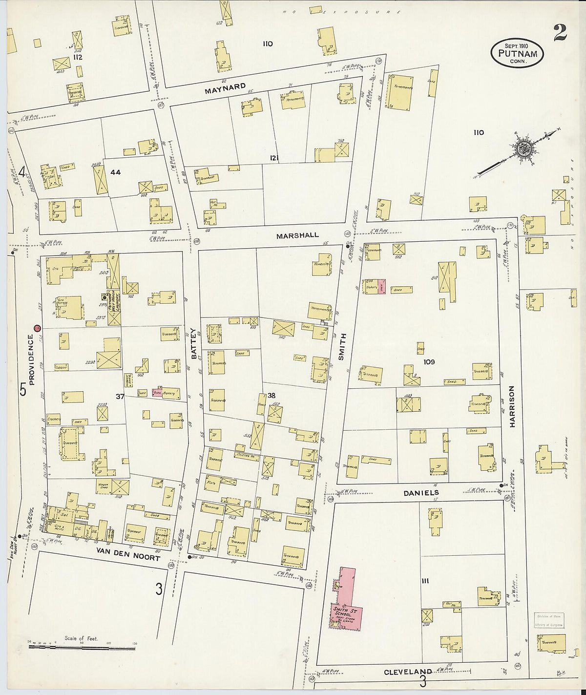 Putnam, Windham County, Connecticut 1910 (Sheet 2 of 16) by Relic Map Company