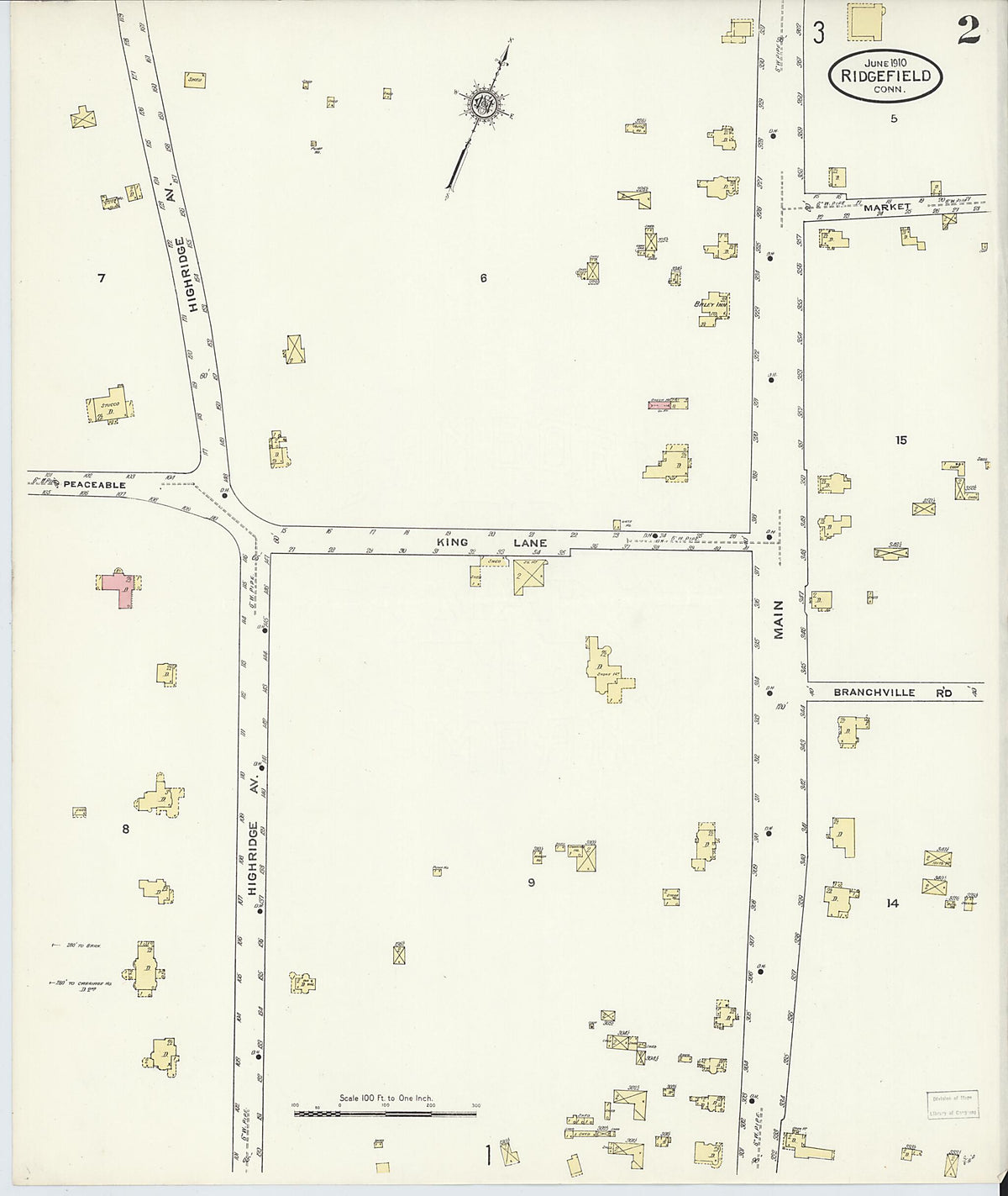 Ridgefield, Fairfield County, Connecticut 1910 (Sheet 2 of 5) by Relic Map Company