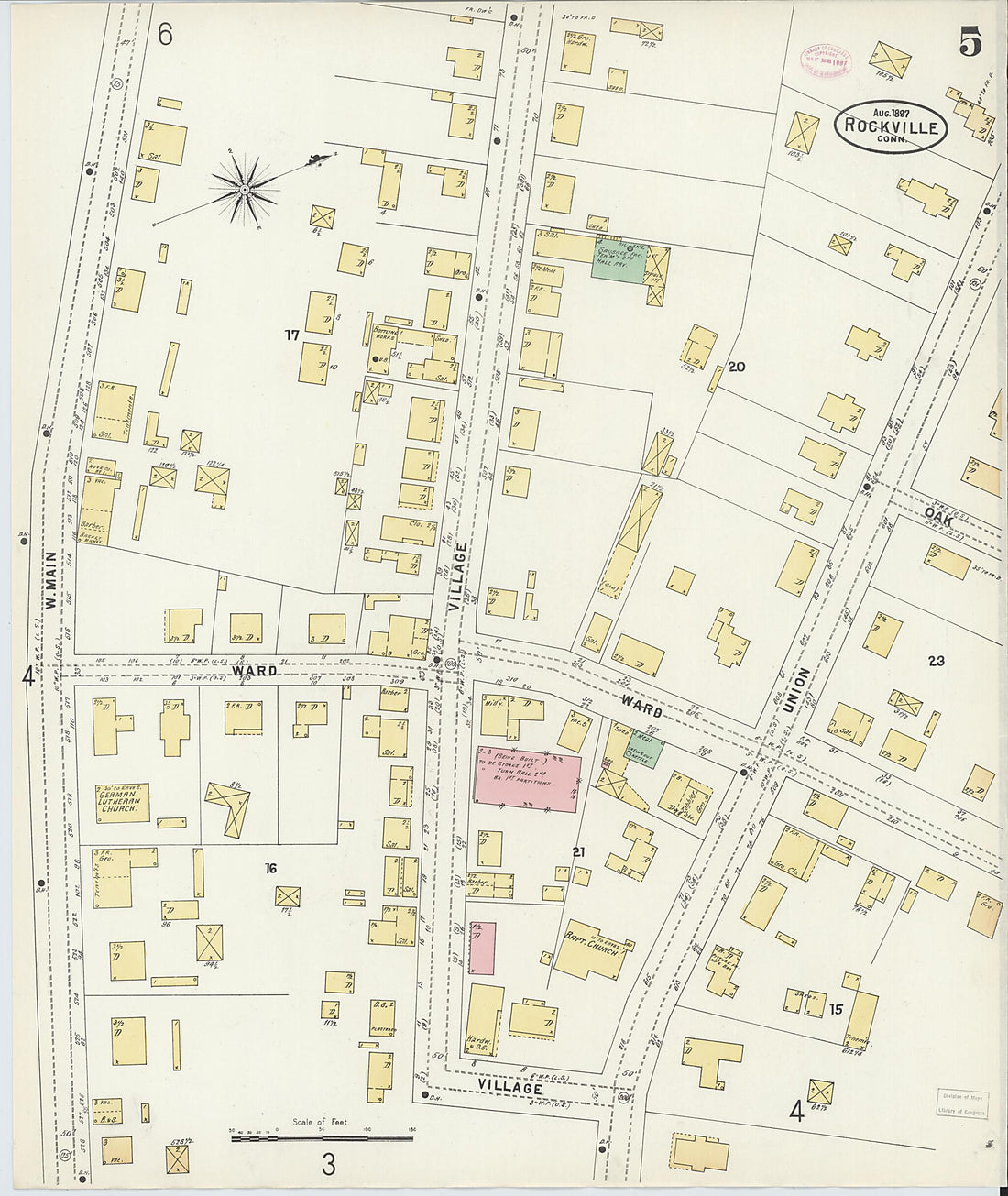 This old map of Rockville, Tolland County, Connecticut was created by Sanborn Map Company in 1897