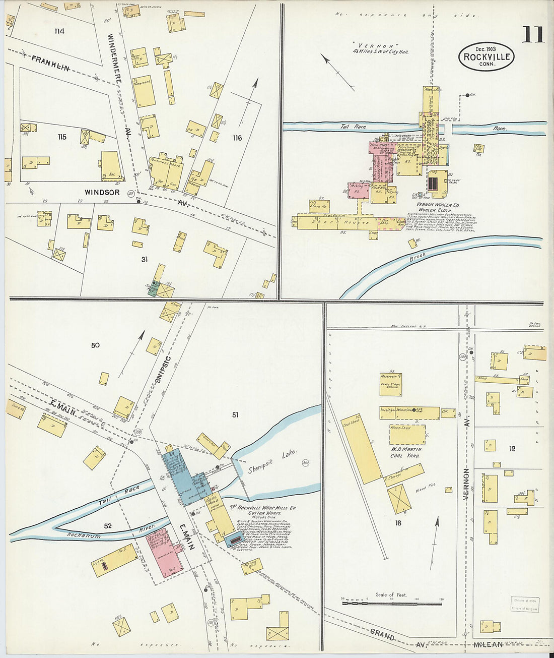 This old map of Rockville, Tolland County, Connecticut was created by Sanborn Map Company in 1903