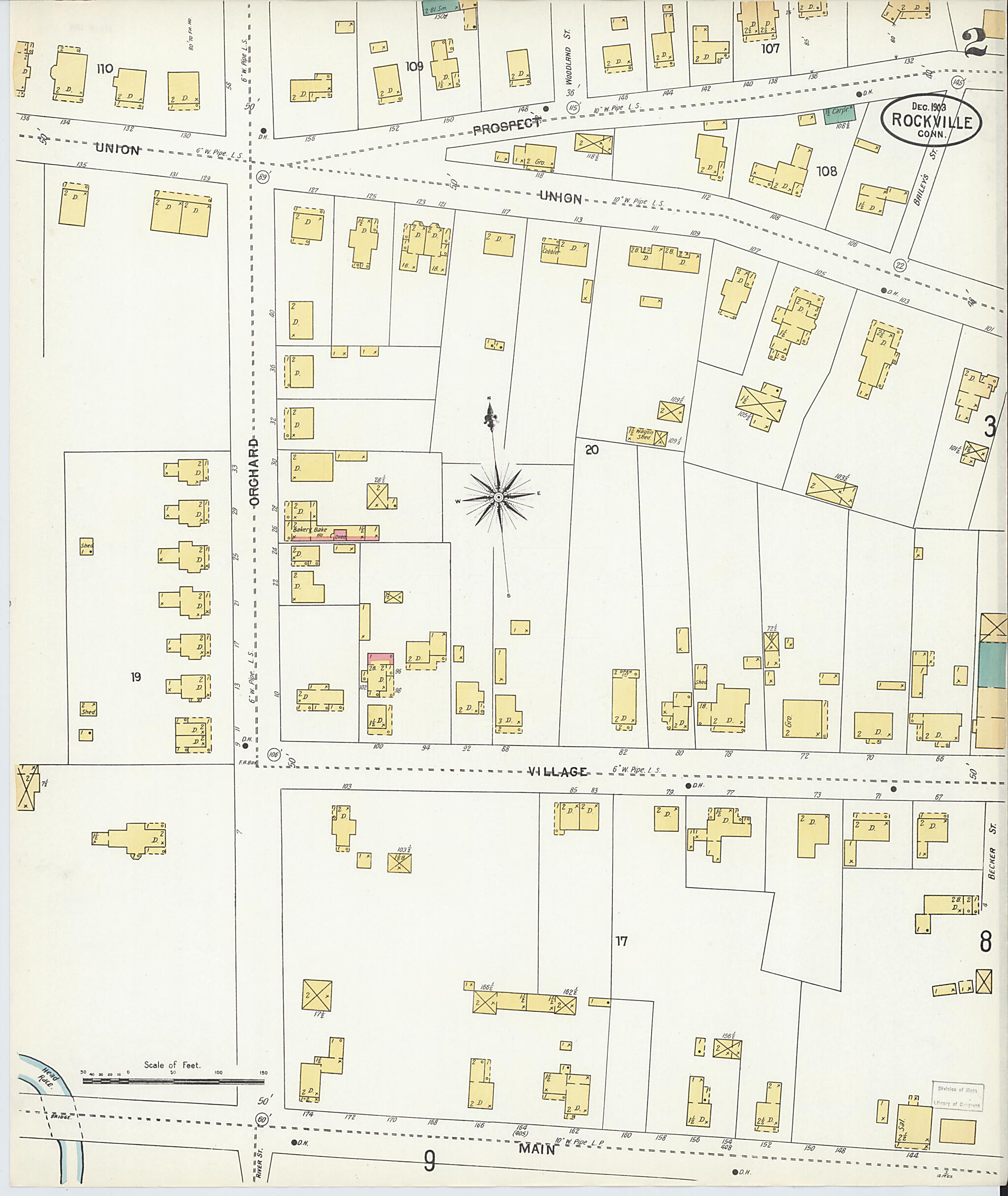 This old map of Rockville, Tolland County, Connecticut was created by Sanborn Map Company in 1903