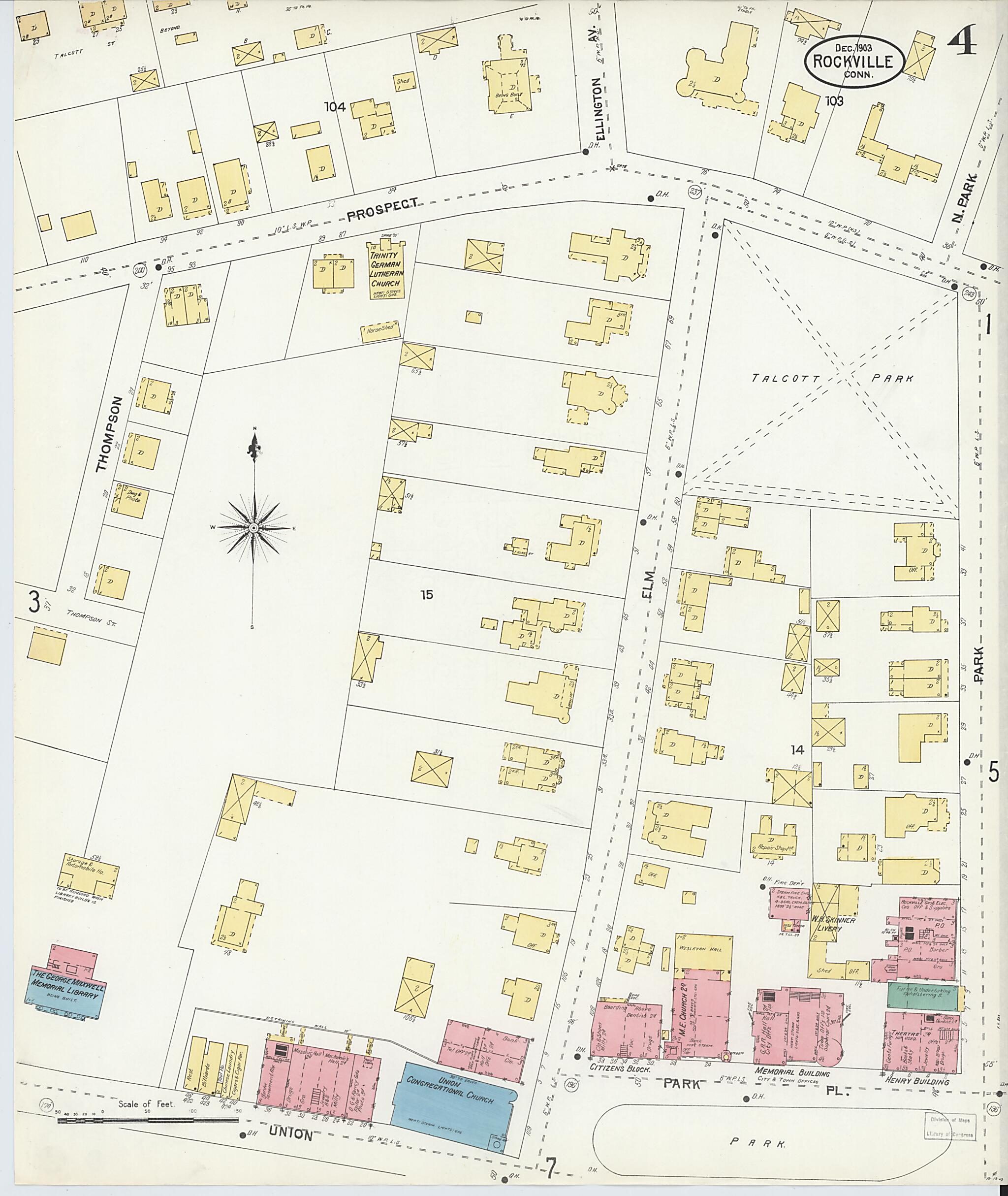 This old map of Rockville, Tolland County, Connecticut was created by Sanborn Map Company in 1903
