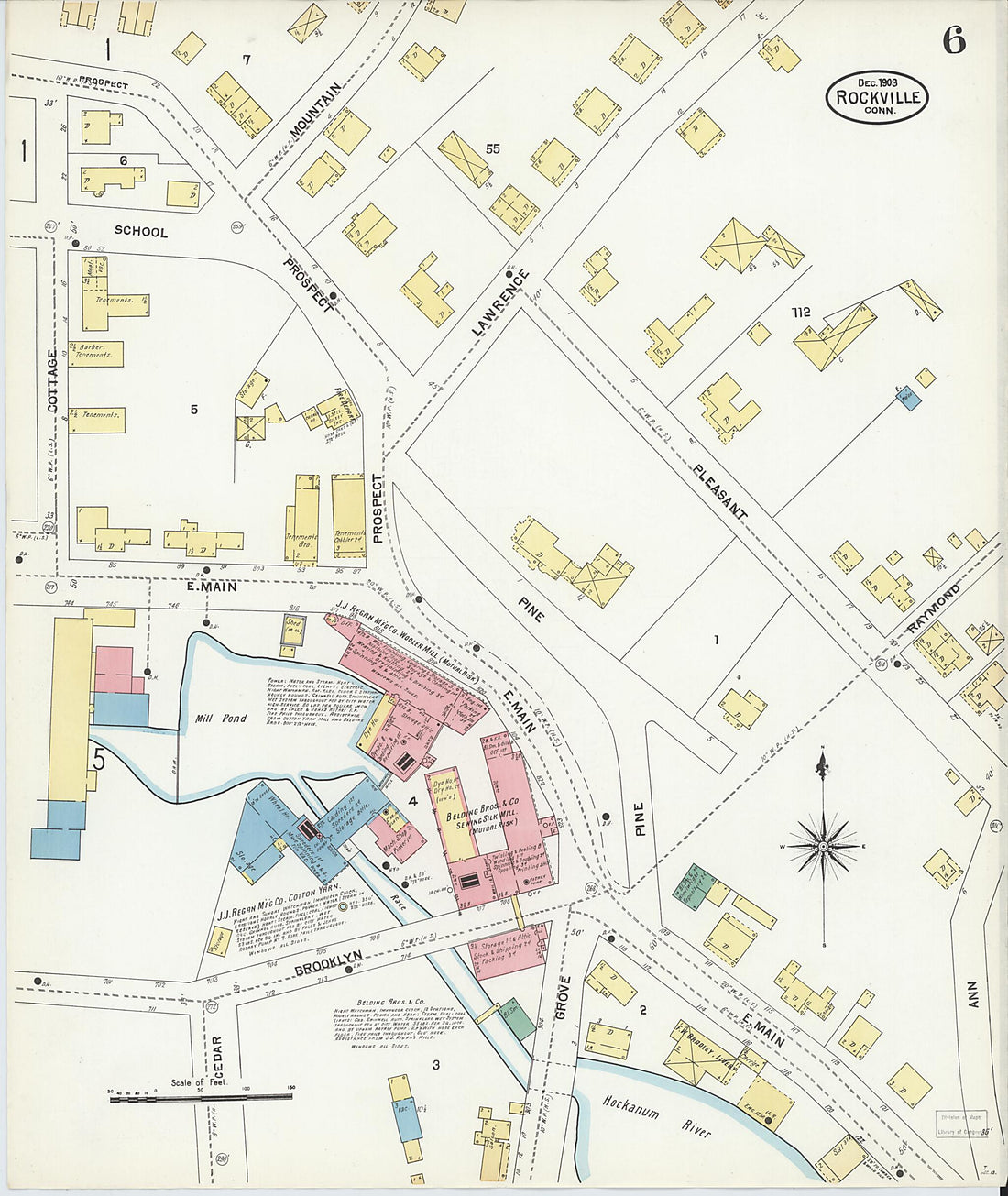 This old map of Rockville, Tolland County, Connecticut was created by Sanborn Map Company in 1903