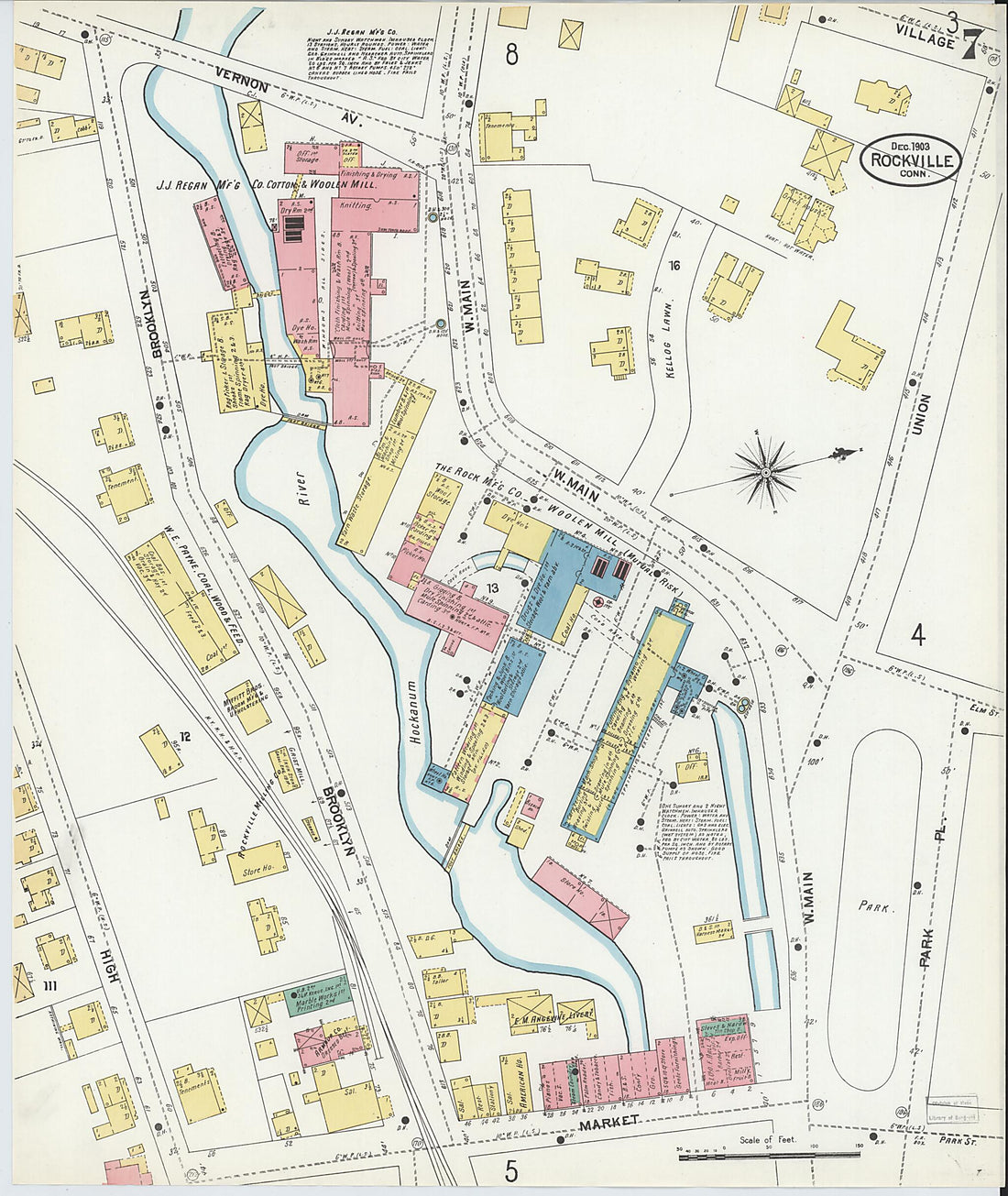 This old map of Rockville, Tolland County, Connecticut was created by Sanborn Map Company in 1903