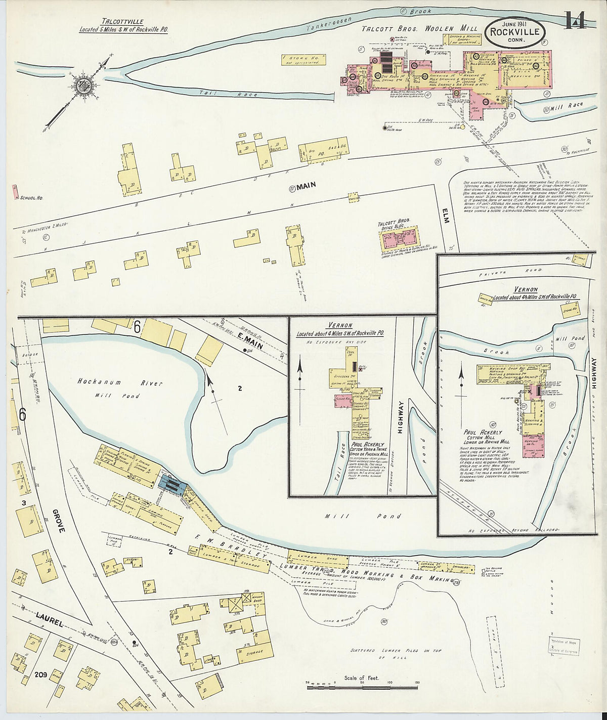 Rockville, Tolland County, Connecticut 1911 (Sheet 14 of 14) by Relic Map Company