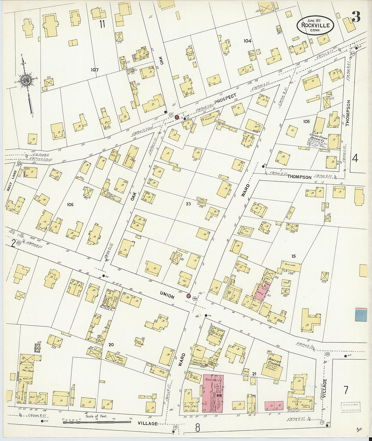 Rockville, Tolland County, Connecticut 1911 (Sheet 3 of 14) by Relic Map Company