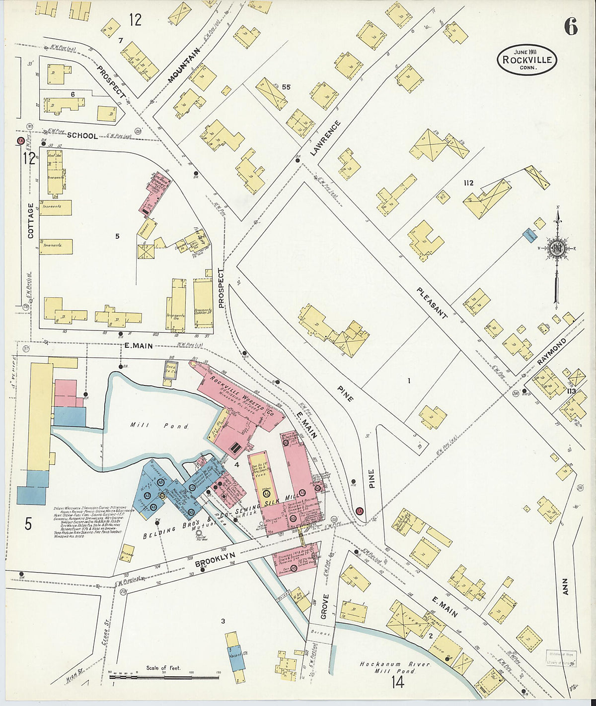 Rockville, Tolland County, Connecticut 1911 (Sheet 6 of 14) by Relic Map Company