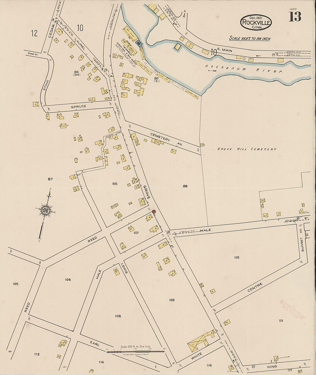 Rockville, Tolland County, Connecticut 1921 (Sheet 13 of 14) by Relic Map Company
