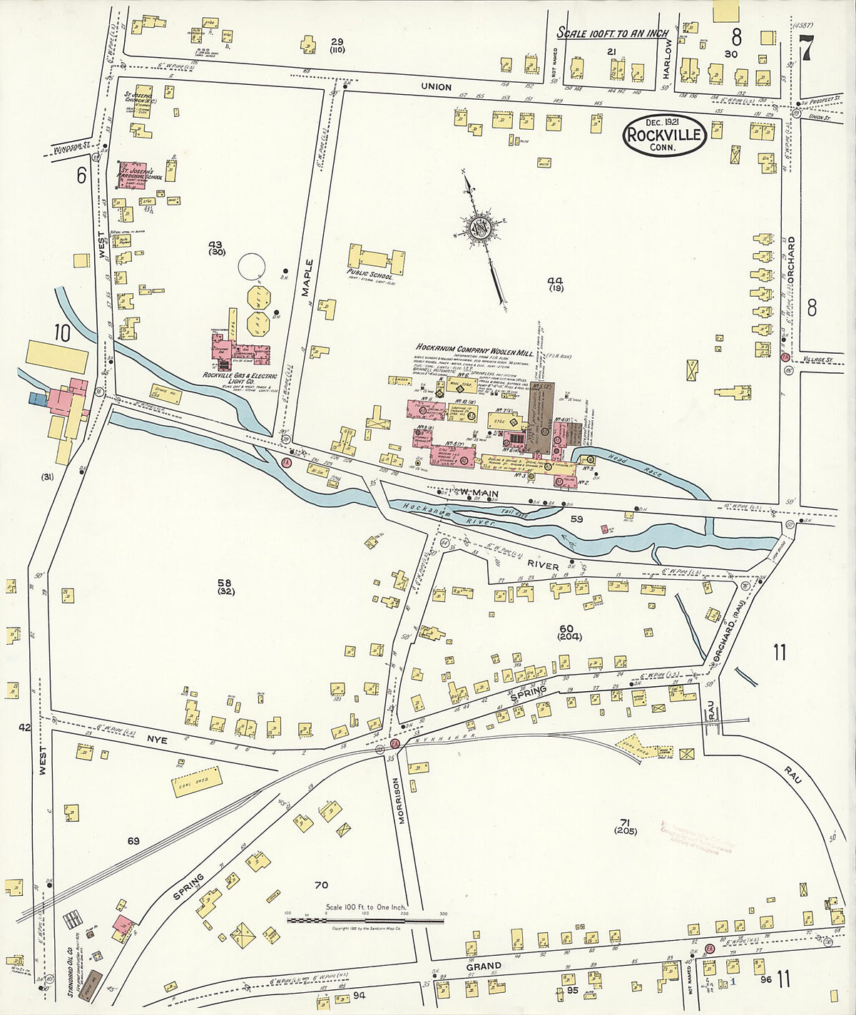 Rockville, Tolland County, Connecticut 1921 (Sheet 7 of 14) by Relic Map Company