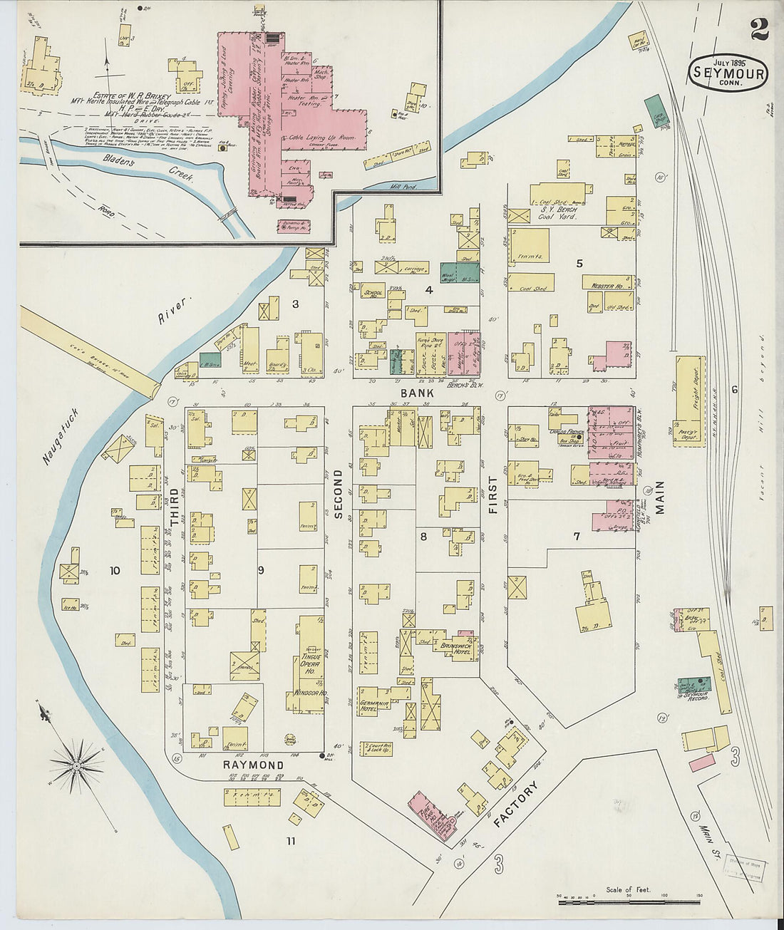 This old map of Seymour, New Haven County, Connecticut was created by Sanborn Map Company in 1895