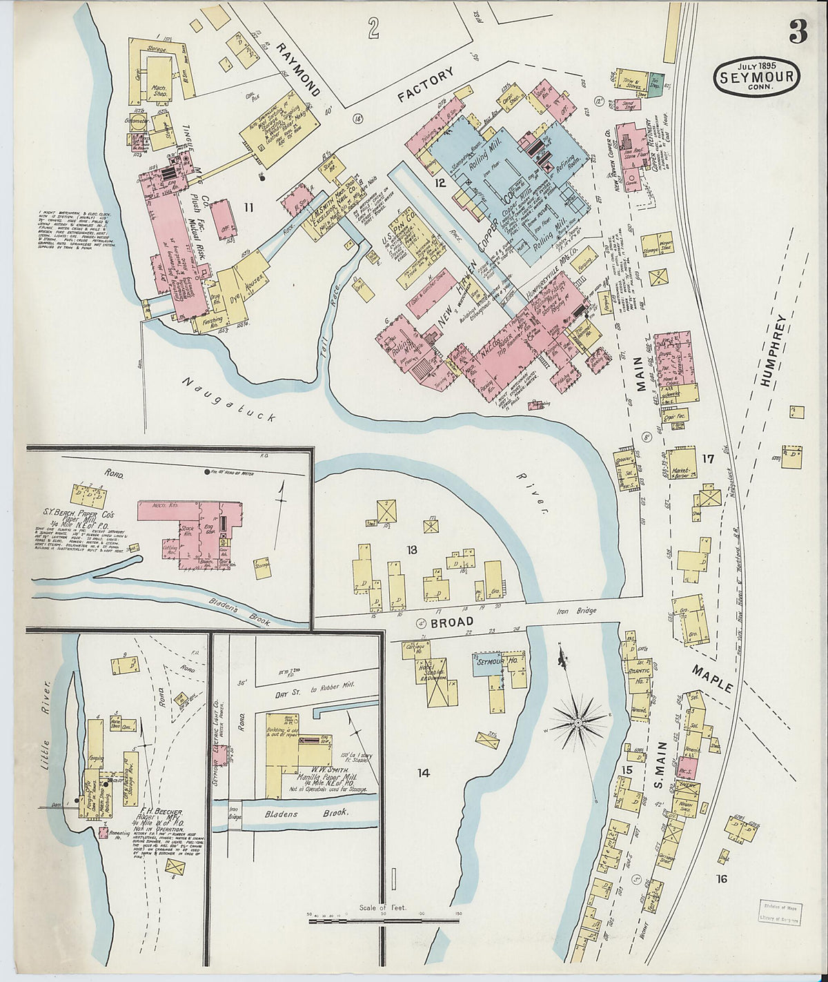 Seymour, New Haven County, Connecticut 1895 (Sheet 3 of 4) by Relic Map Company
