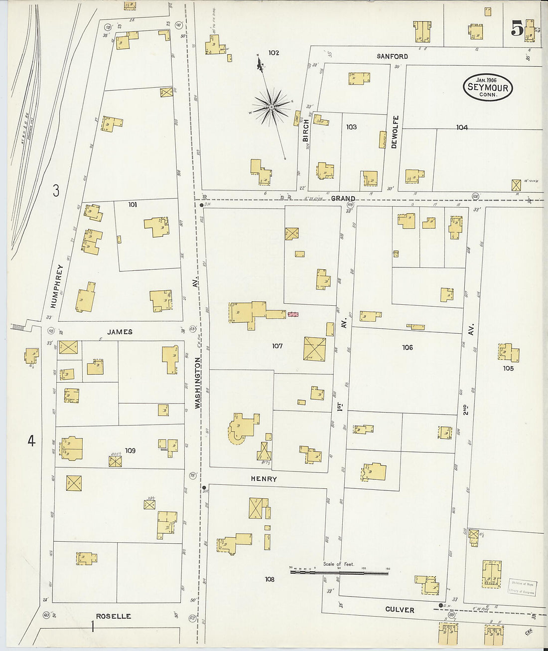 This old map of Seymour, New Haven County, Connecticut was created by Sanborn Map Company in 1906