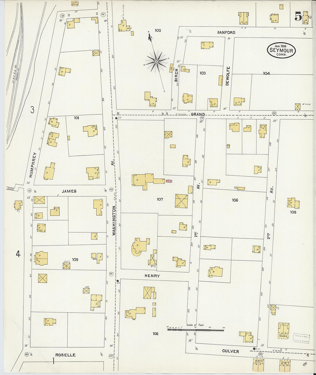 Seymour, New Haven County, Connecticut 1906 (Sheet 5 of 6) by Relic Map Company