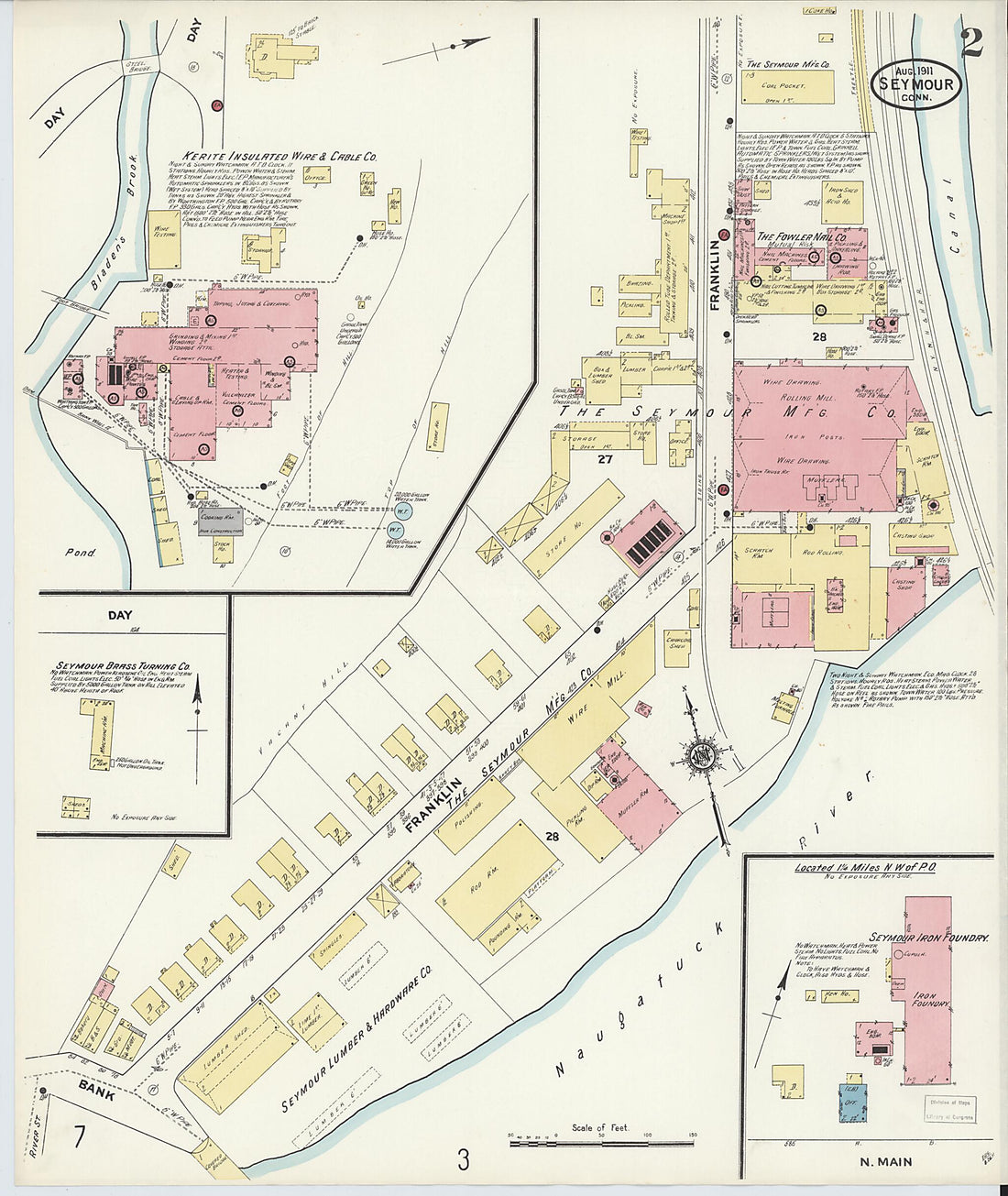 This old map of Seymour, New Haven County, Connecticut was created by Sanborn Map Company in 1911