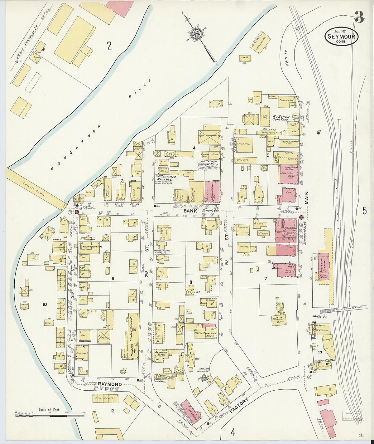 Seymour, New Haven County, Connecticut 1911 (Sheet 3 of 7) by Relic Map Company