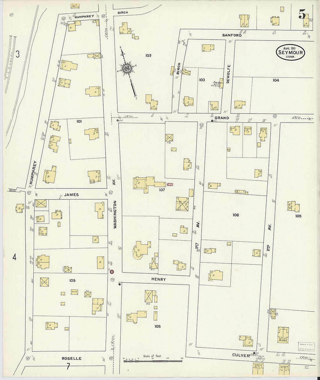 This old map of Seymour, New Haven County, Connecticut was created by Sanborn Map Company in 1911