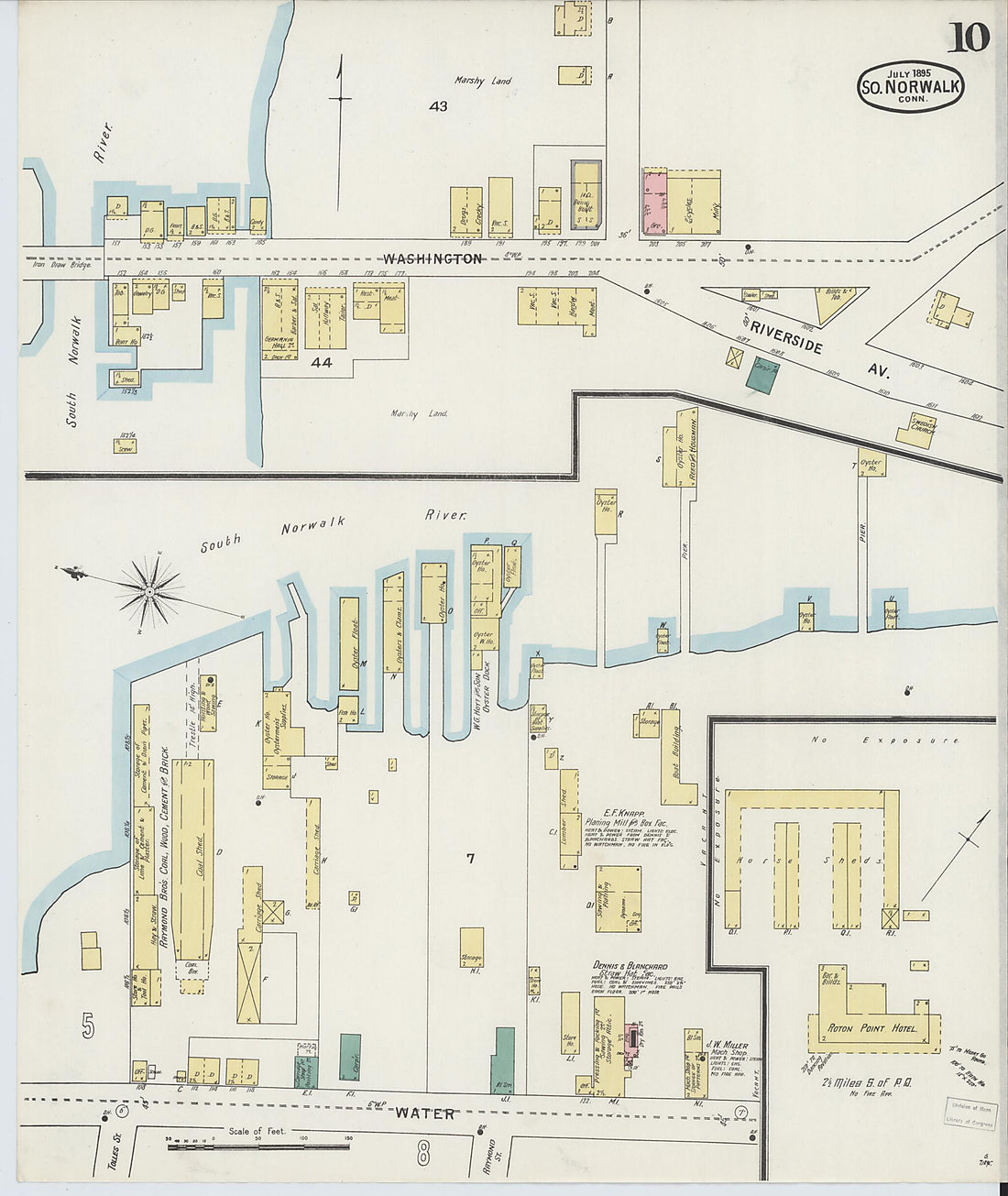 This old map of South Norwalk, Fairfield County, Connecticut was created by Sanborn Map Company in 1895