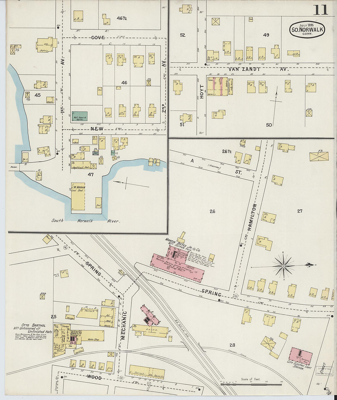 This old map of South Norwalk, Fairfield County, Connecticut was created by Sanborn Map Company in 1895