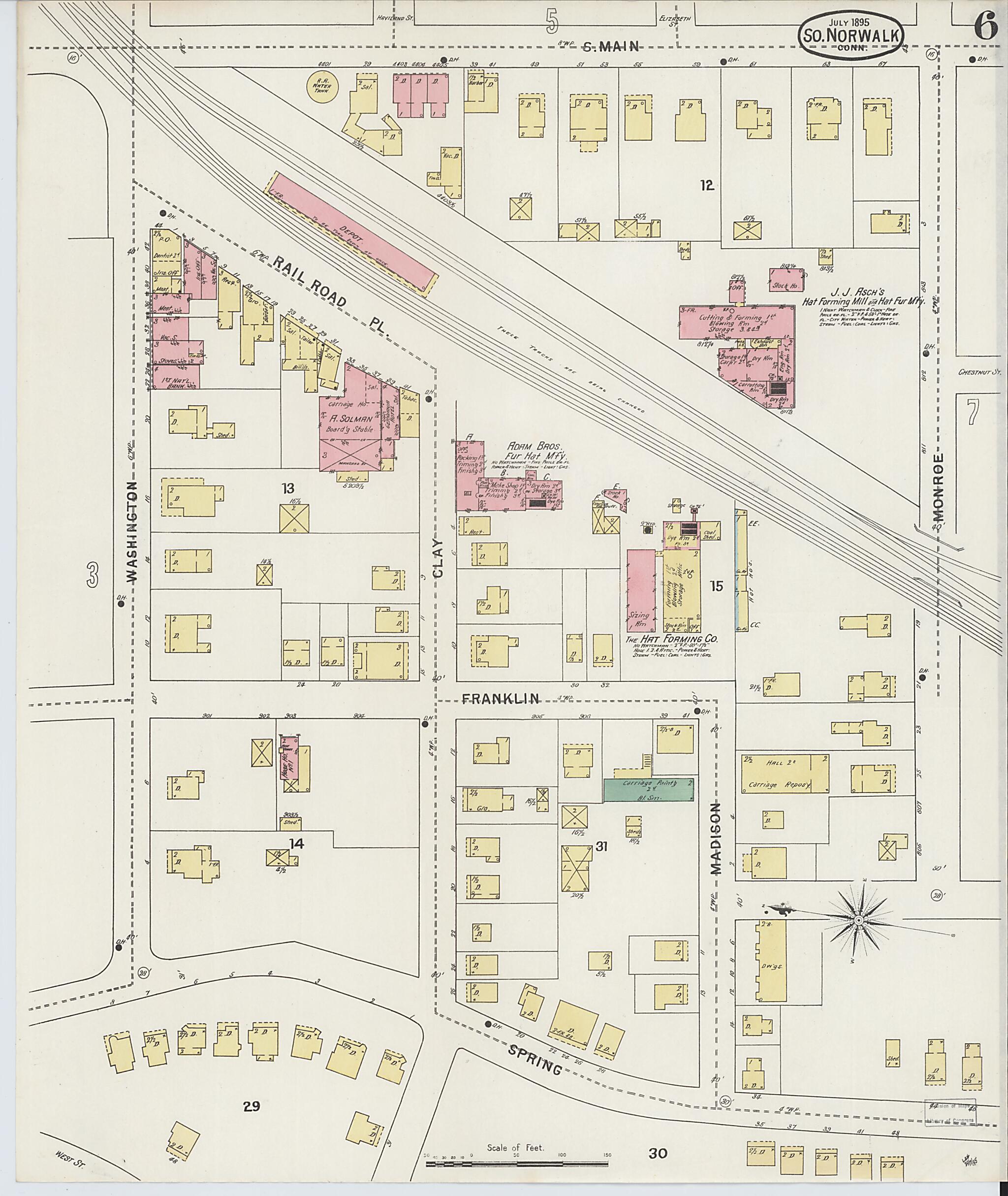 This old map of South Norwalk, Fairfield County, Connecticut was created by Sanborn Map Company in 1895