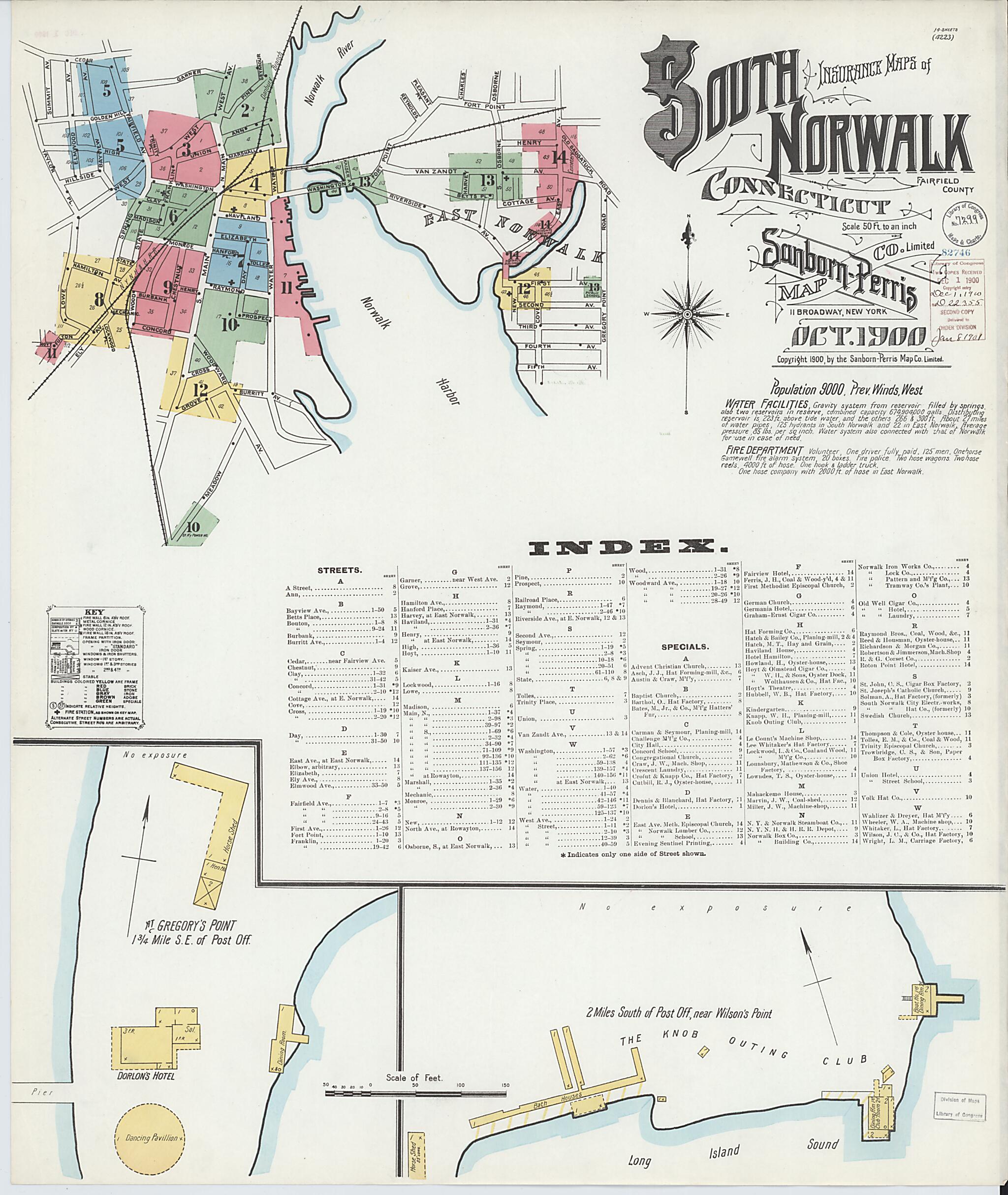 This old map of South Norwalk, Fairfield County, Connecticut was created by Sanborn Map Company in 1900