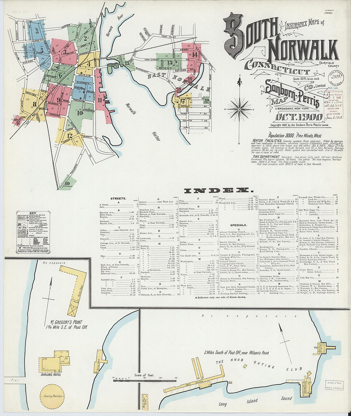 South Norwalk, Fairfield County, Connecticut 1900 (Sheet 1 of 14) by Relic Map Company