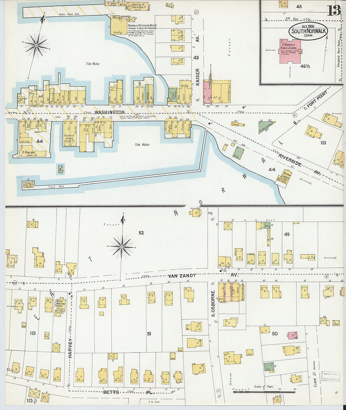 This old map of South Norwalk, Fairfield County, Connecticut was created by Sanborn Map Company in 1900